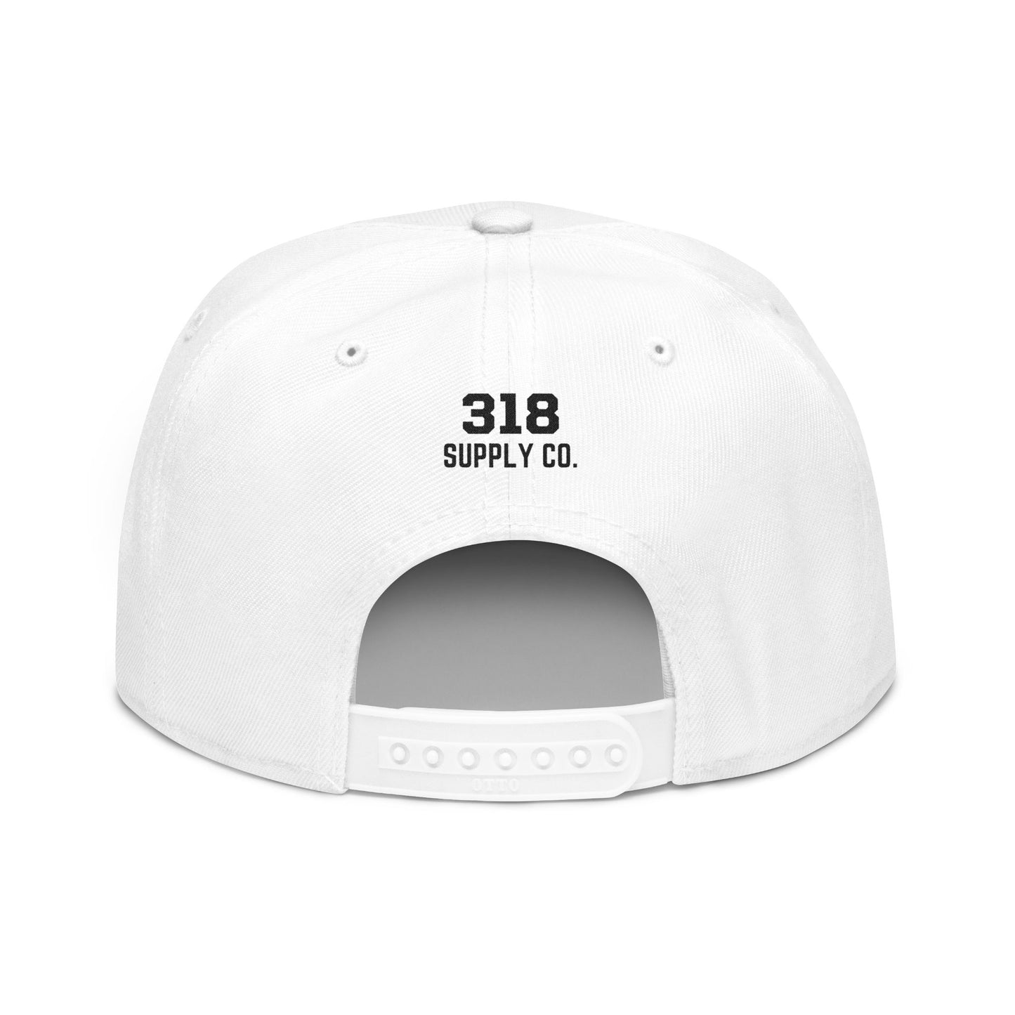 Louisiana state outline white embroidered snapback hat – 318 Supply Co.