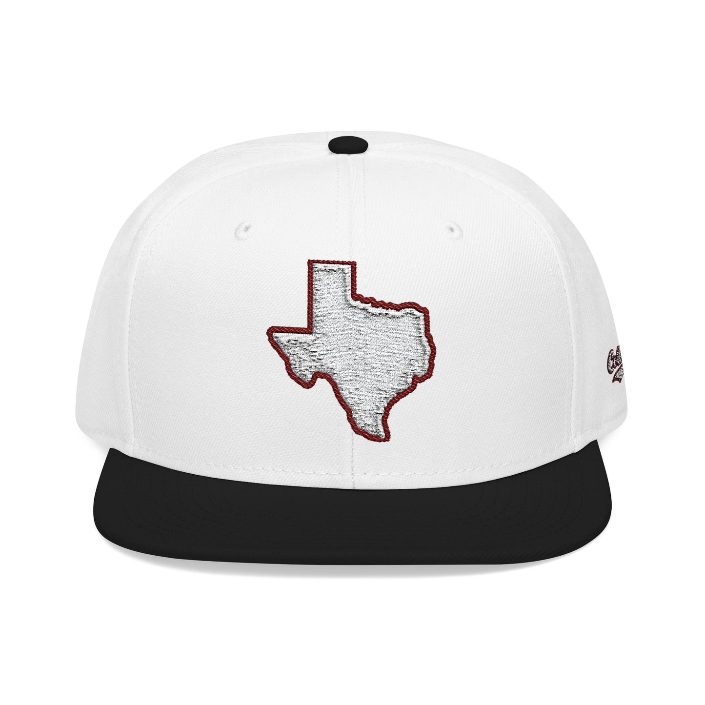 Texas state outline white embroidered snapback hat – 318 Supply Co.
