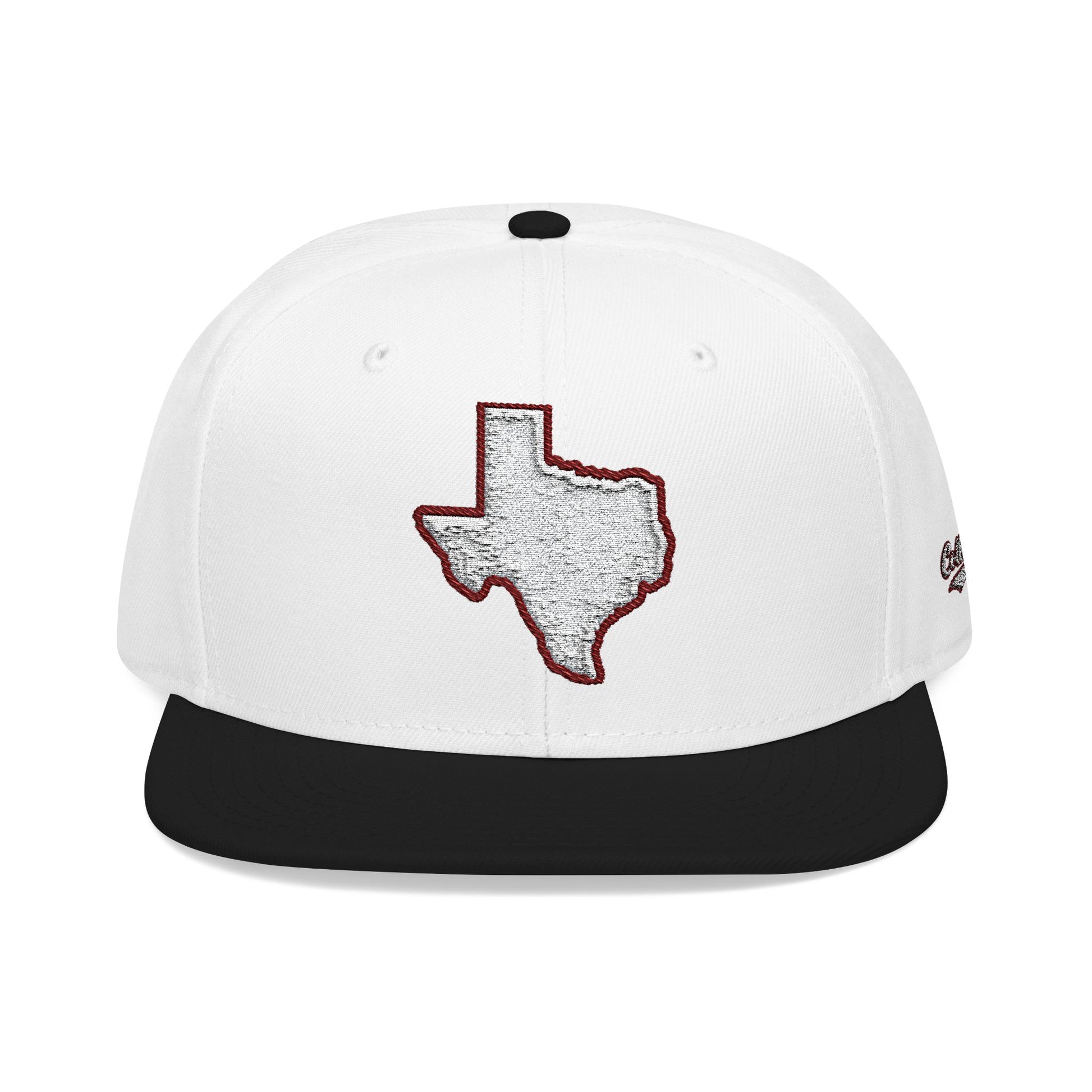 Texas state outline white embroidered snapback hat – 318 Supply Co.
