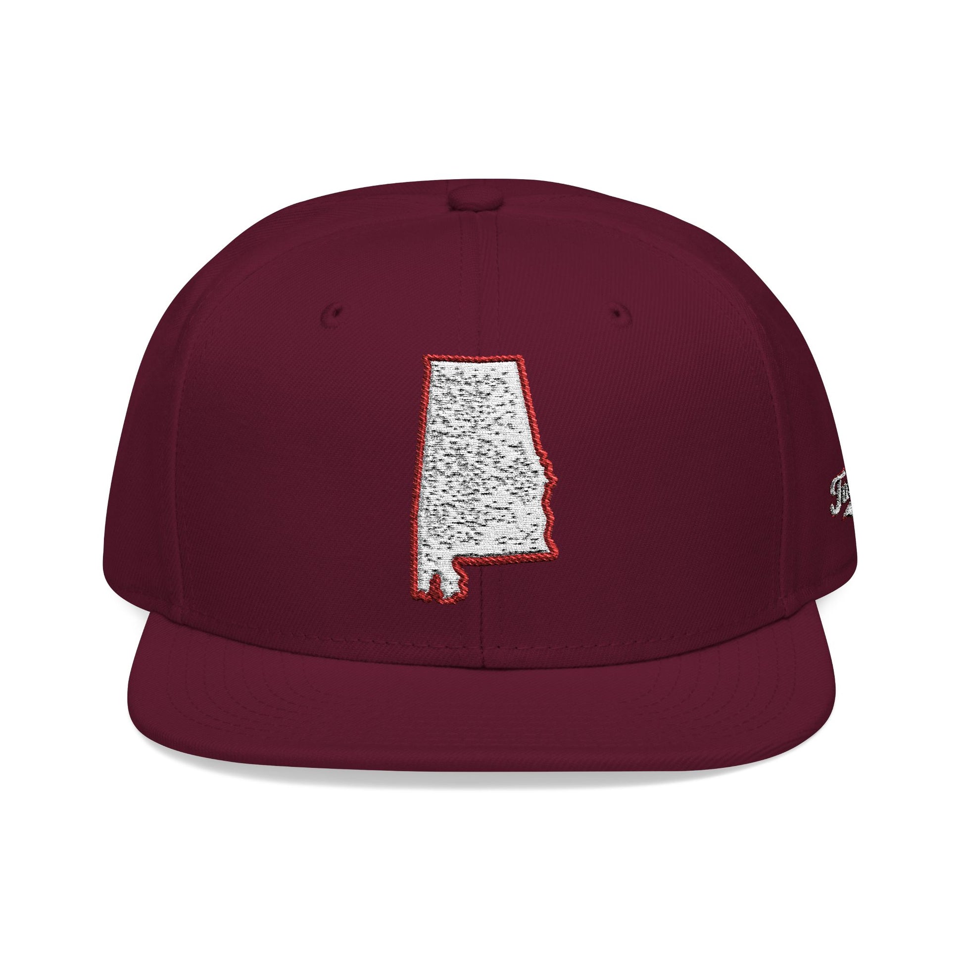 Alabama state outline white embroidered snapback hat – 318 Supply Co.