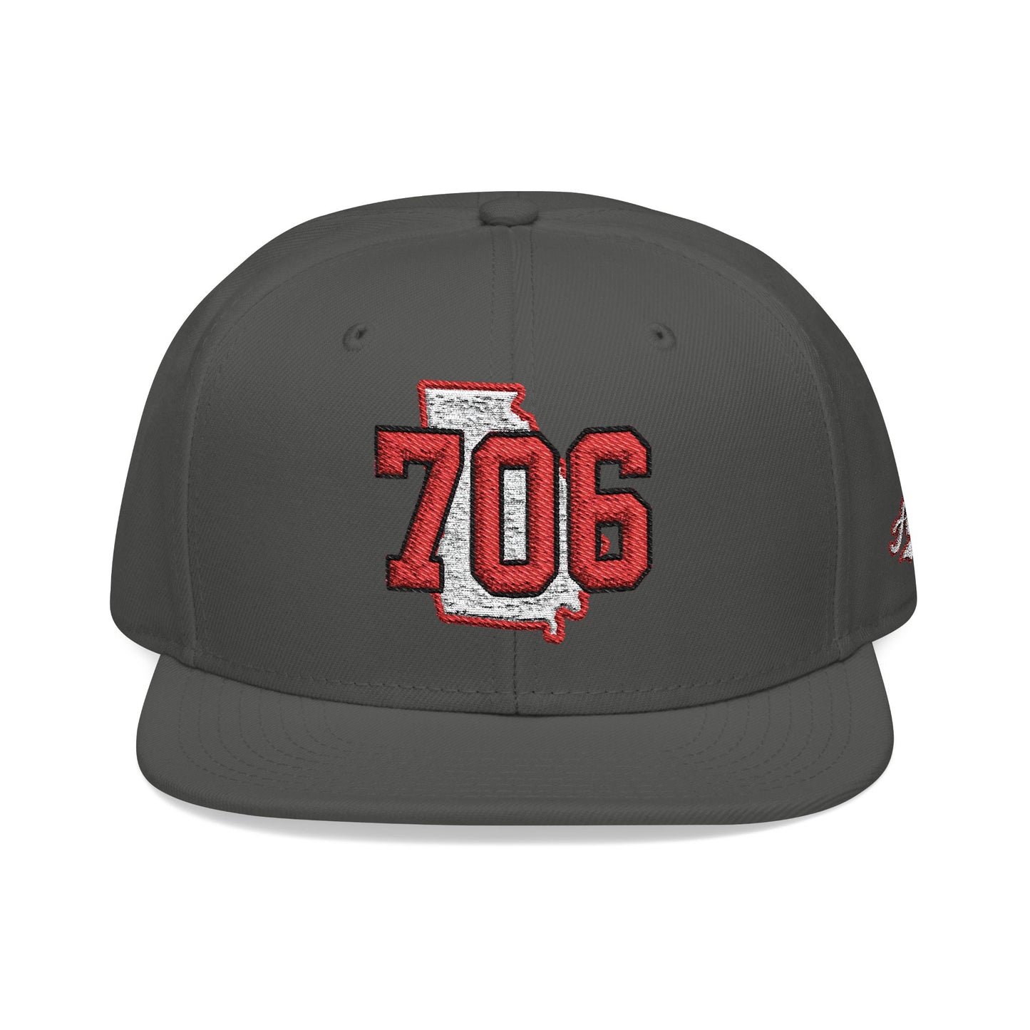 Georgia Snapback Hat — White Embroidered State Outline Cap