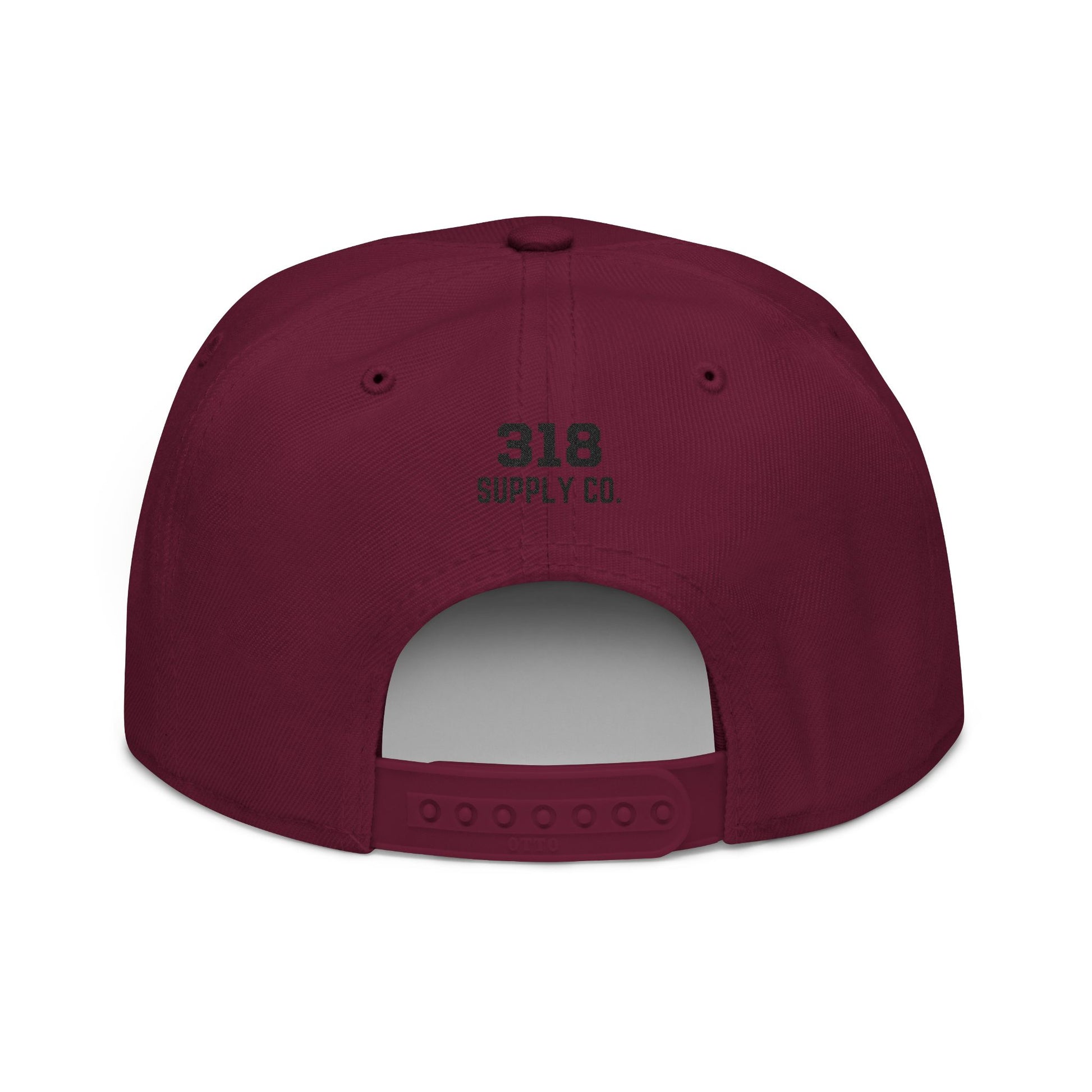 Louisiana state outline white embroidered snapback hat – 318 Supply Co.
