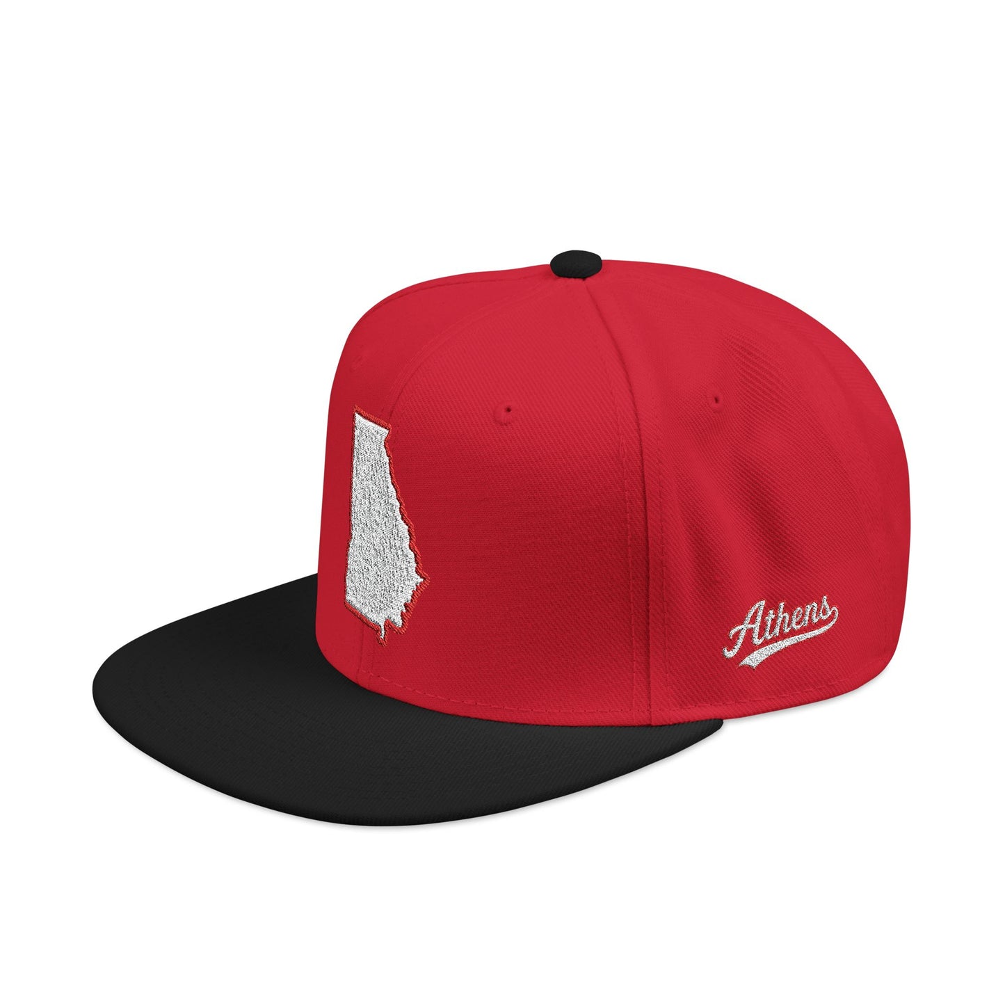 Georgia state outline white embroidered snapback hat – 318 Supply Co.