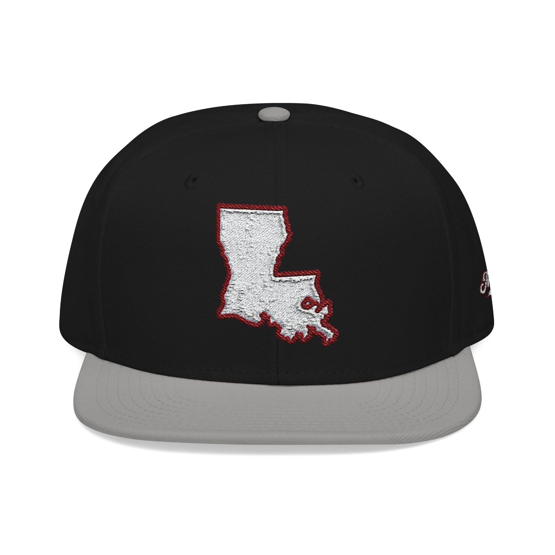 Louisiana state outline white embroidered snapback hat – 318 Supply Co.