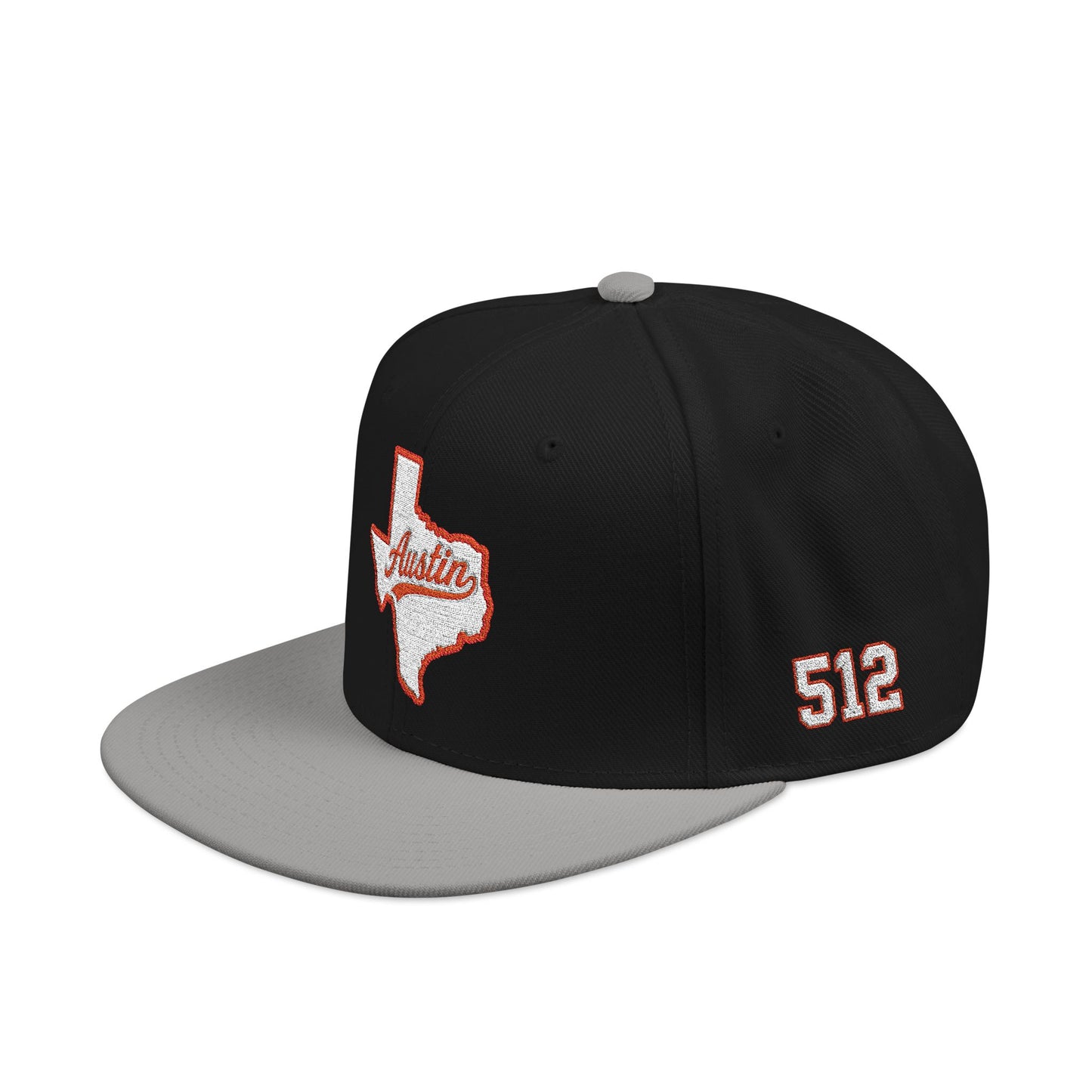 Texas Outline Snapback Hat with 512 Embroidery — Austin Pride Baseball Cap