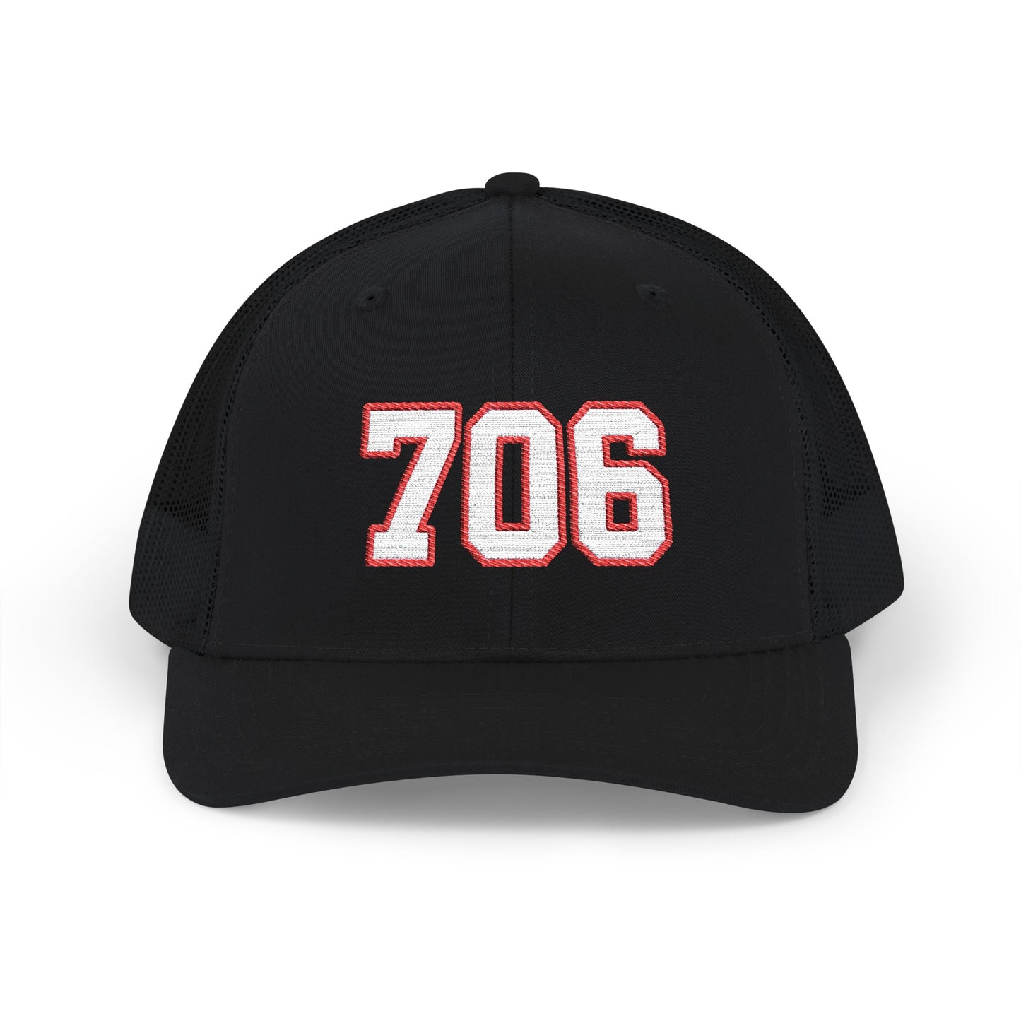 706 white embroidered mesh trucker snapback hat – 318 Supply Co.