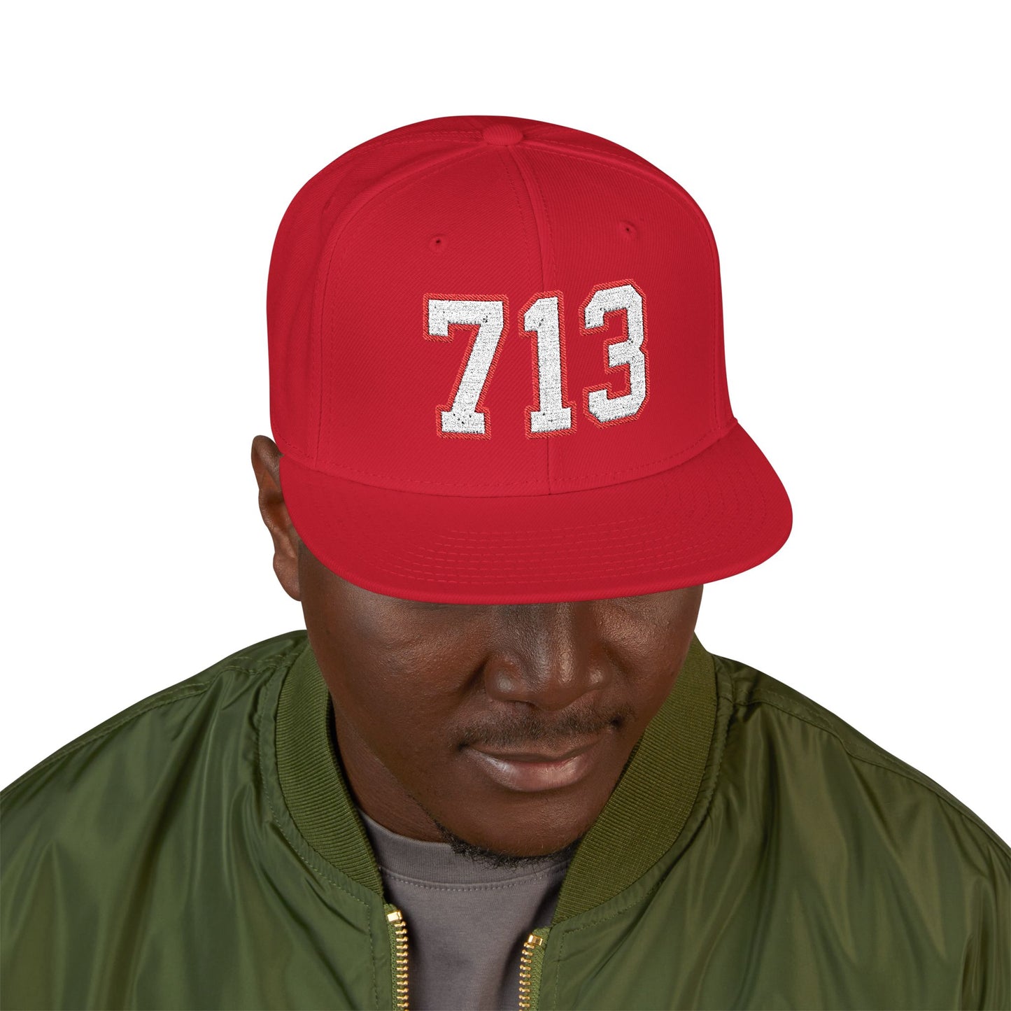 713 white embroidered snapback hat vintage varsity style – 318 Supply Co.