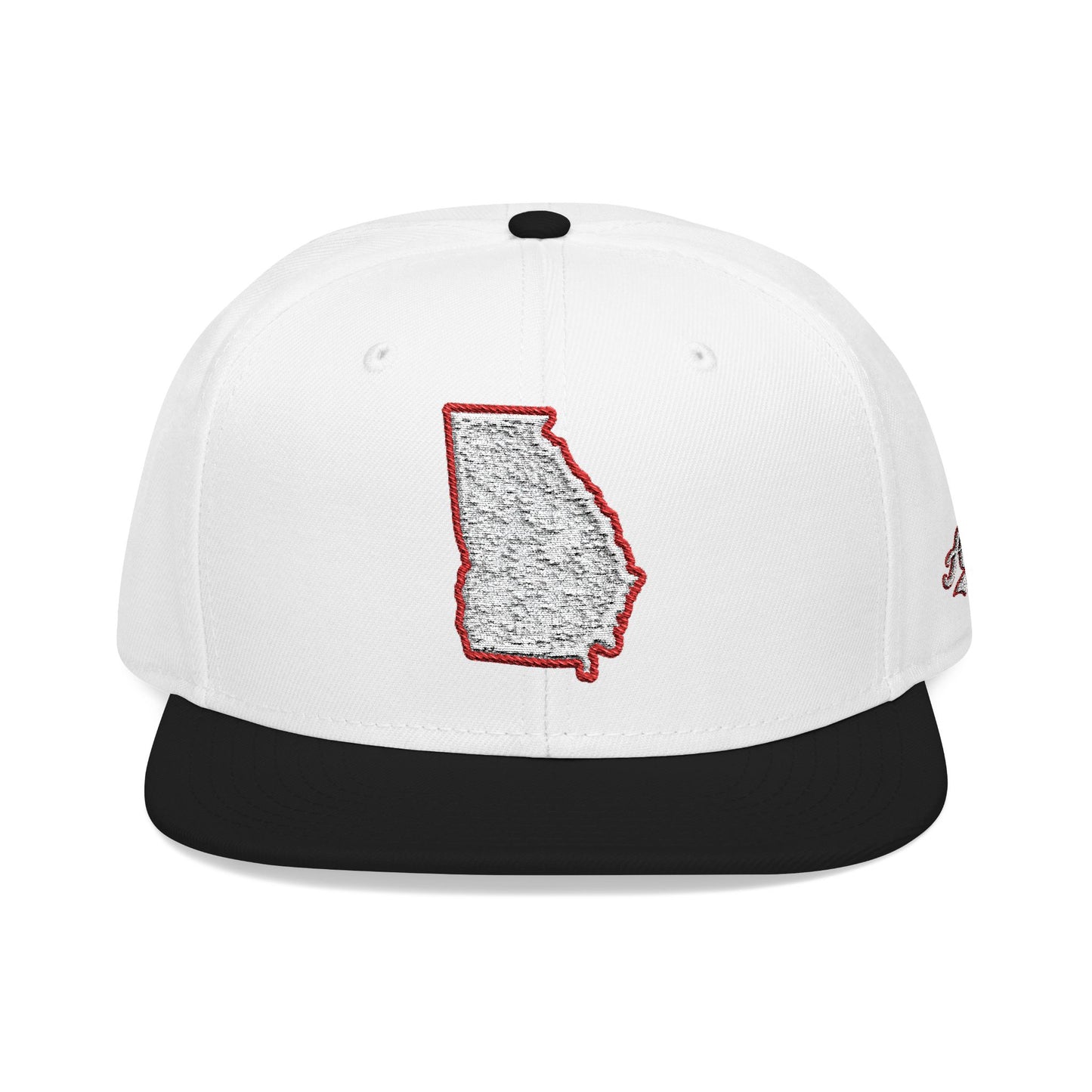 Georgia state outline white embroidered snapback hat – 318 Supply Co.