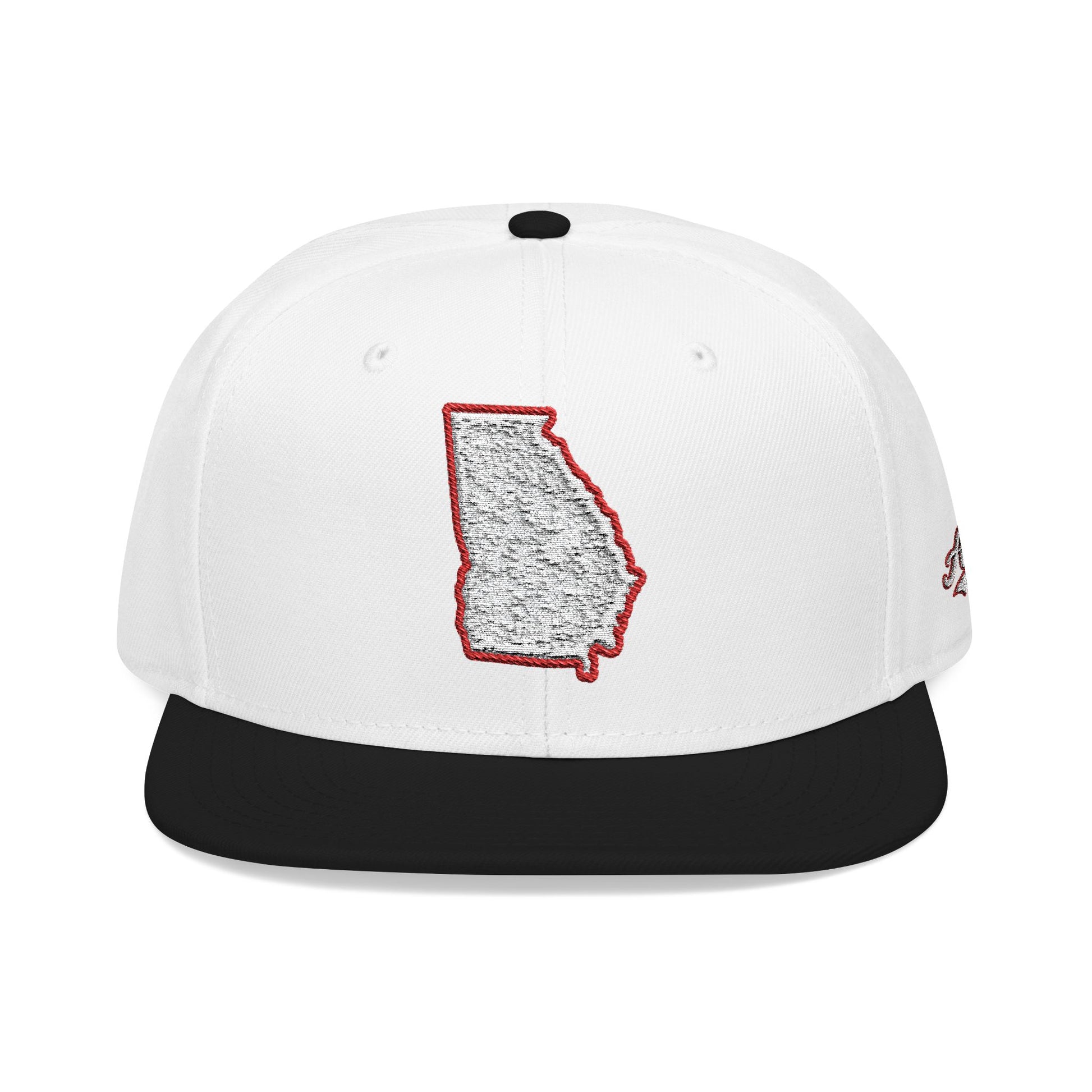 Georgia state outline white embroidered snapback hat – 318 Supply Co.