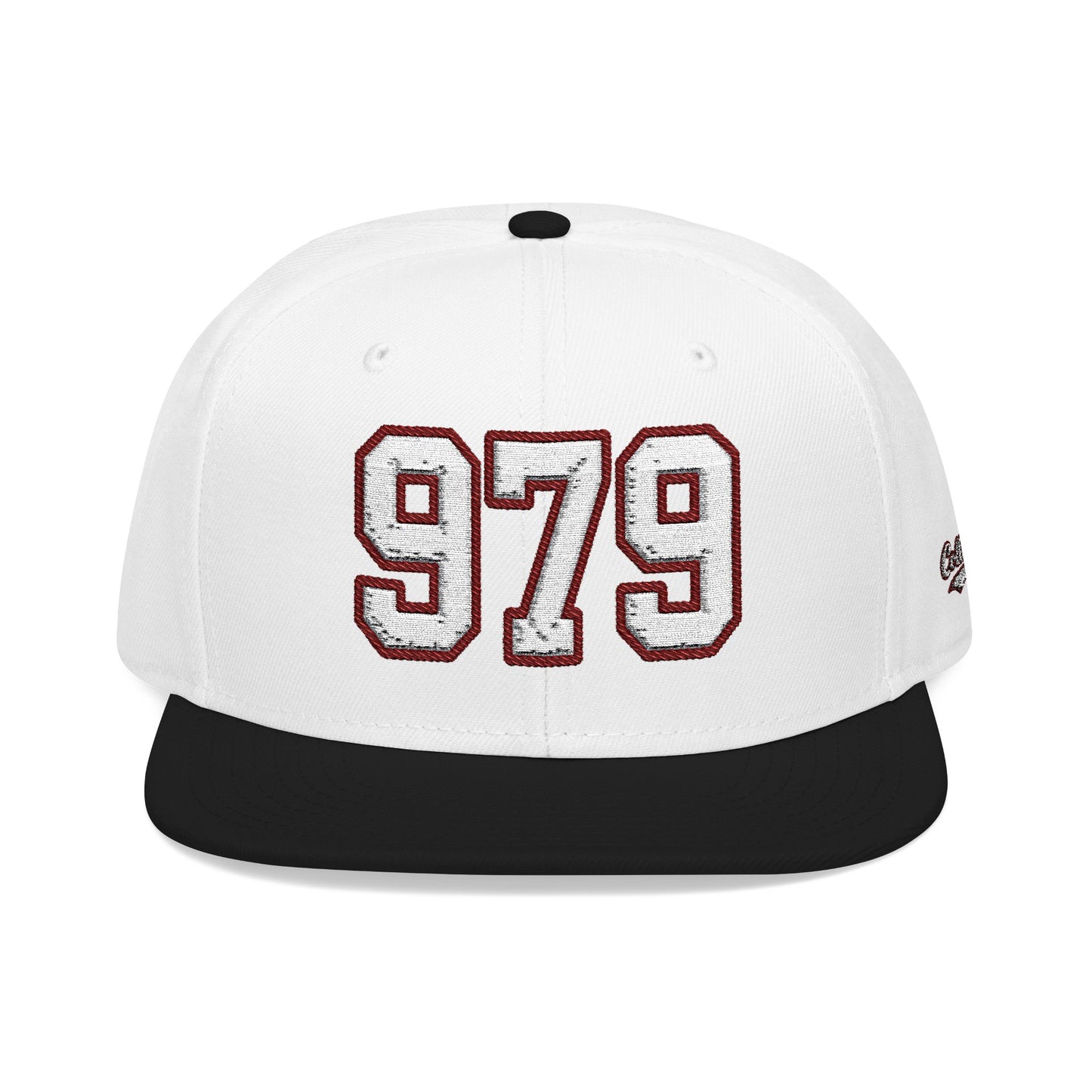 979 white embroidered snapback hat vintage varsity style – 318 Supply Co.