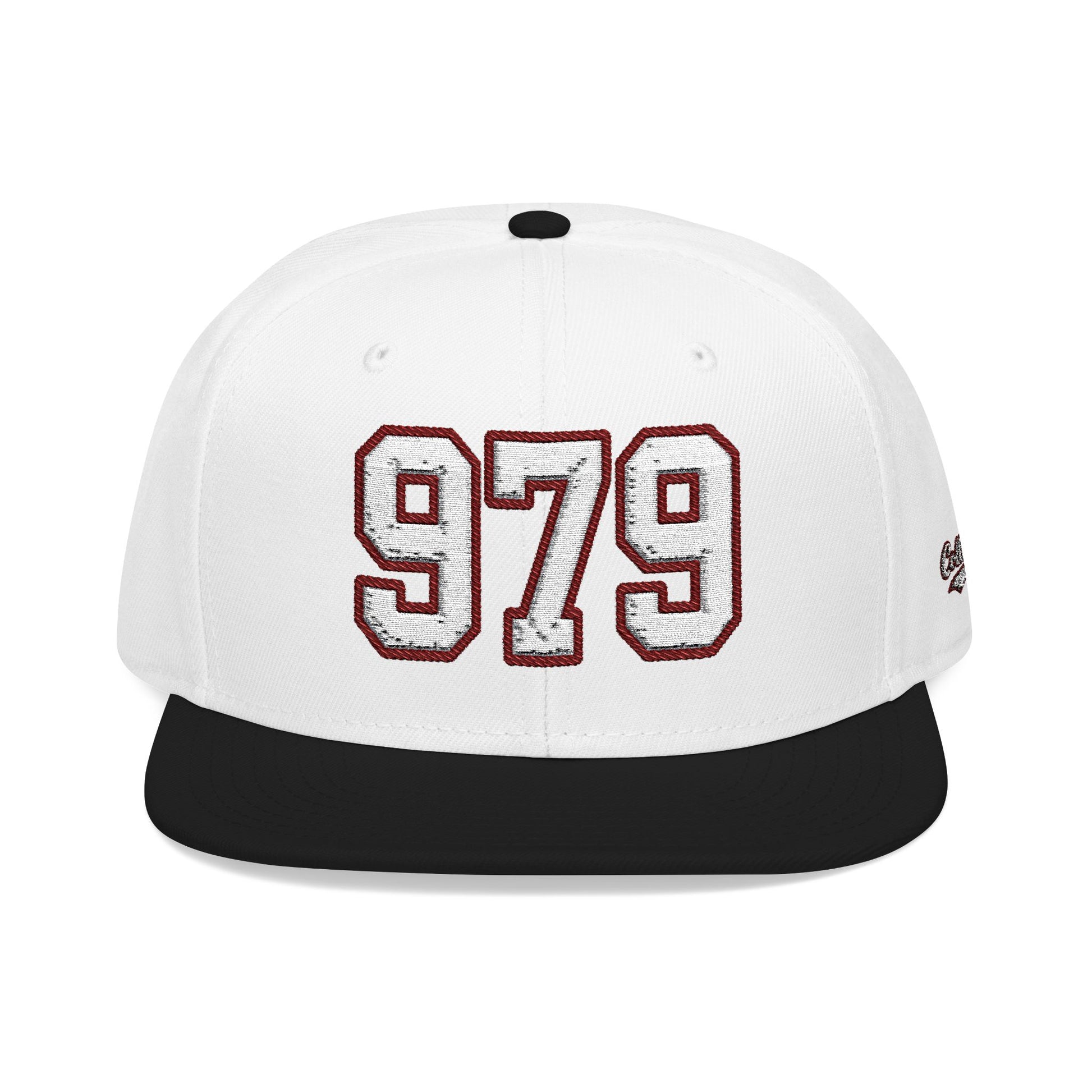 979 white embroidered snapback hat vintage varsity style – 318 Supply Co.