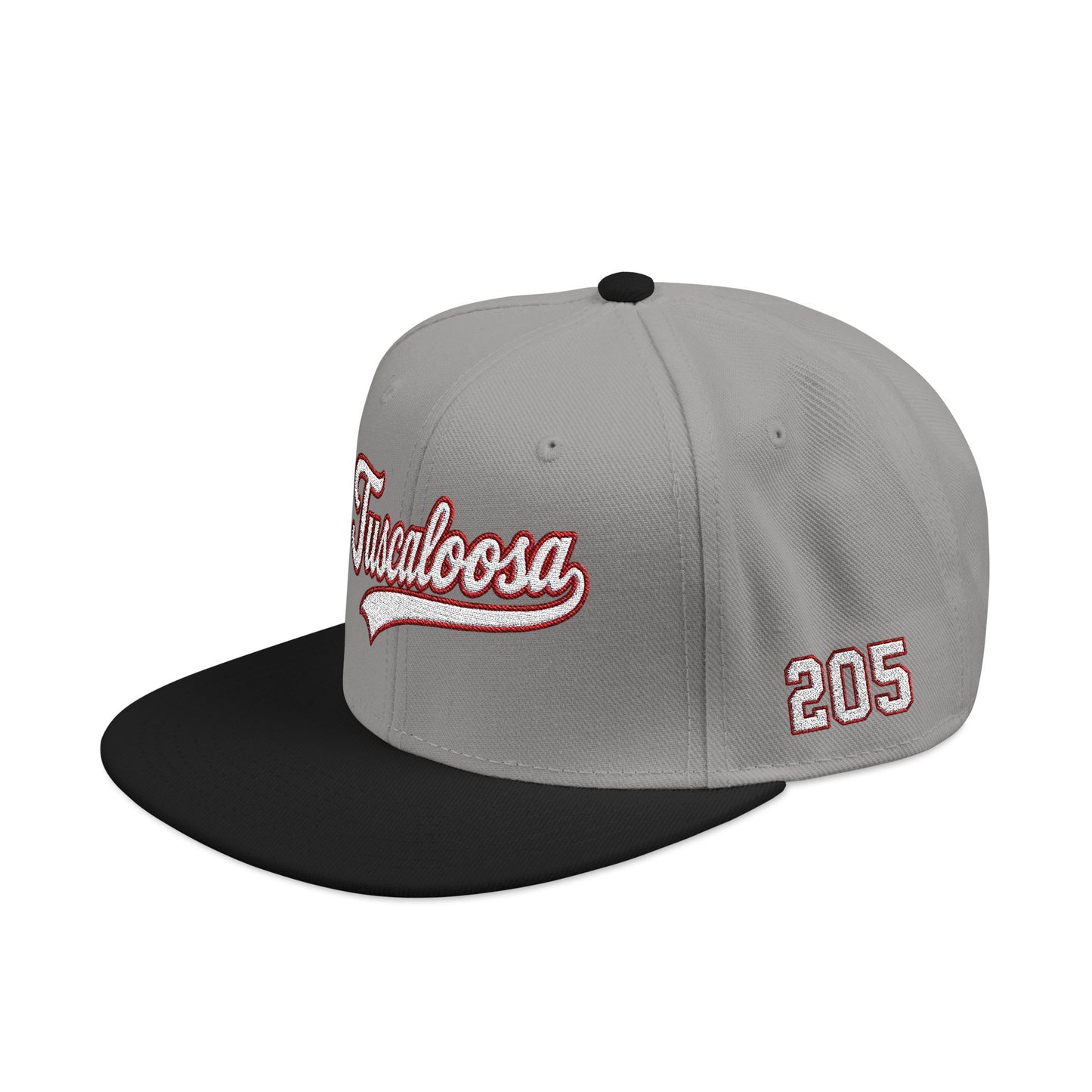 Tuscaloosa white script embroidered snapback hat with 205 side stitch – 318 Supply Co.