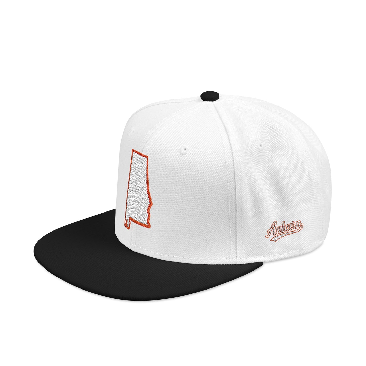 Alabama state outline white embroidered snapback hat – 318 Supply Co.