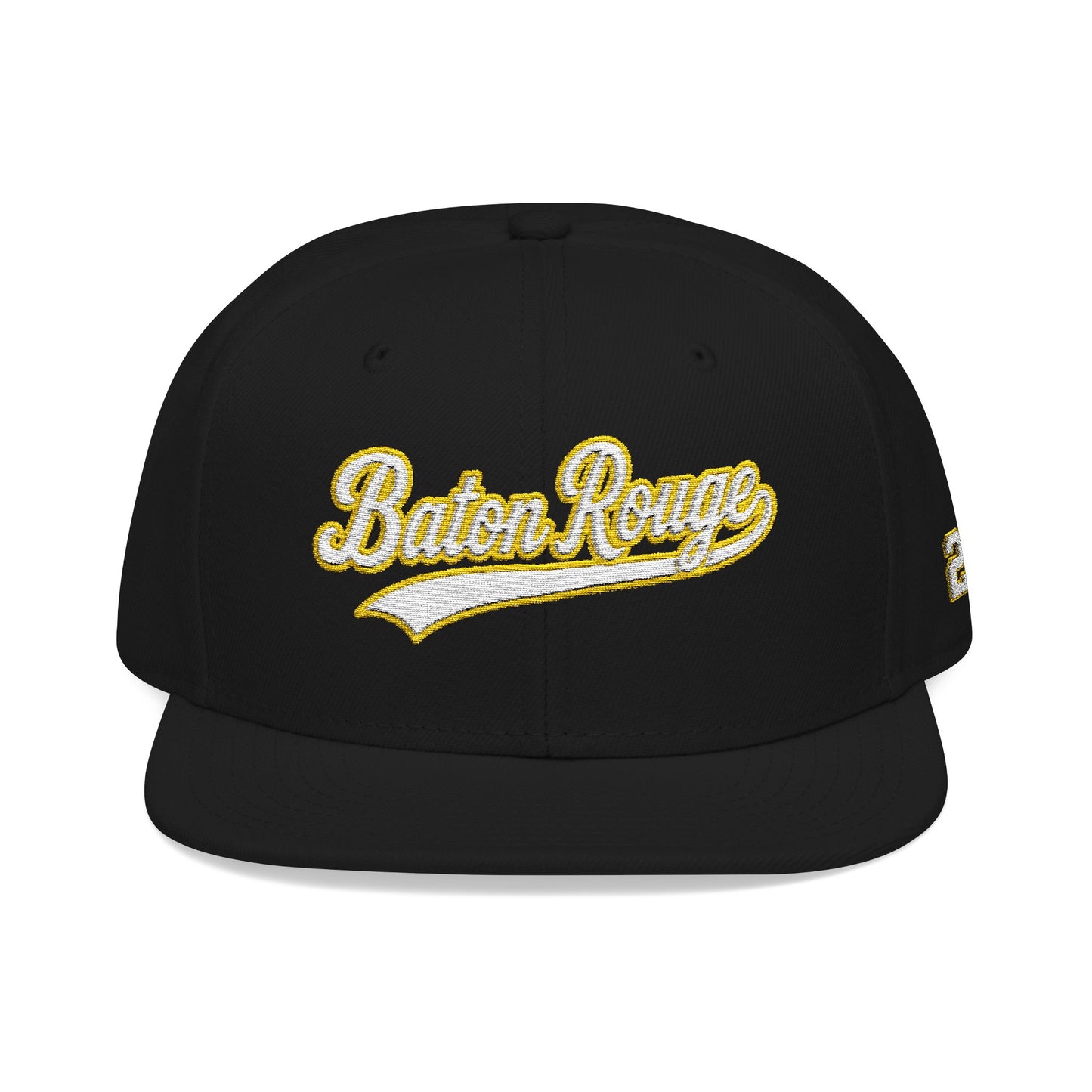 Baton Rouge white script embroidered snapback hat with 225 side stitch – 318 Supply Co.