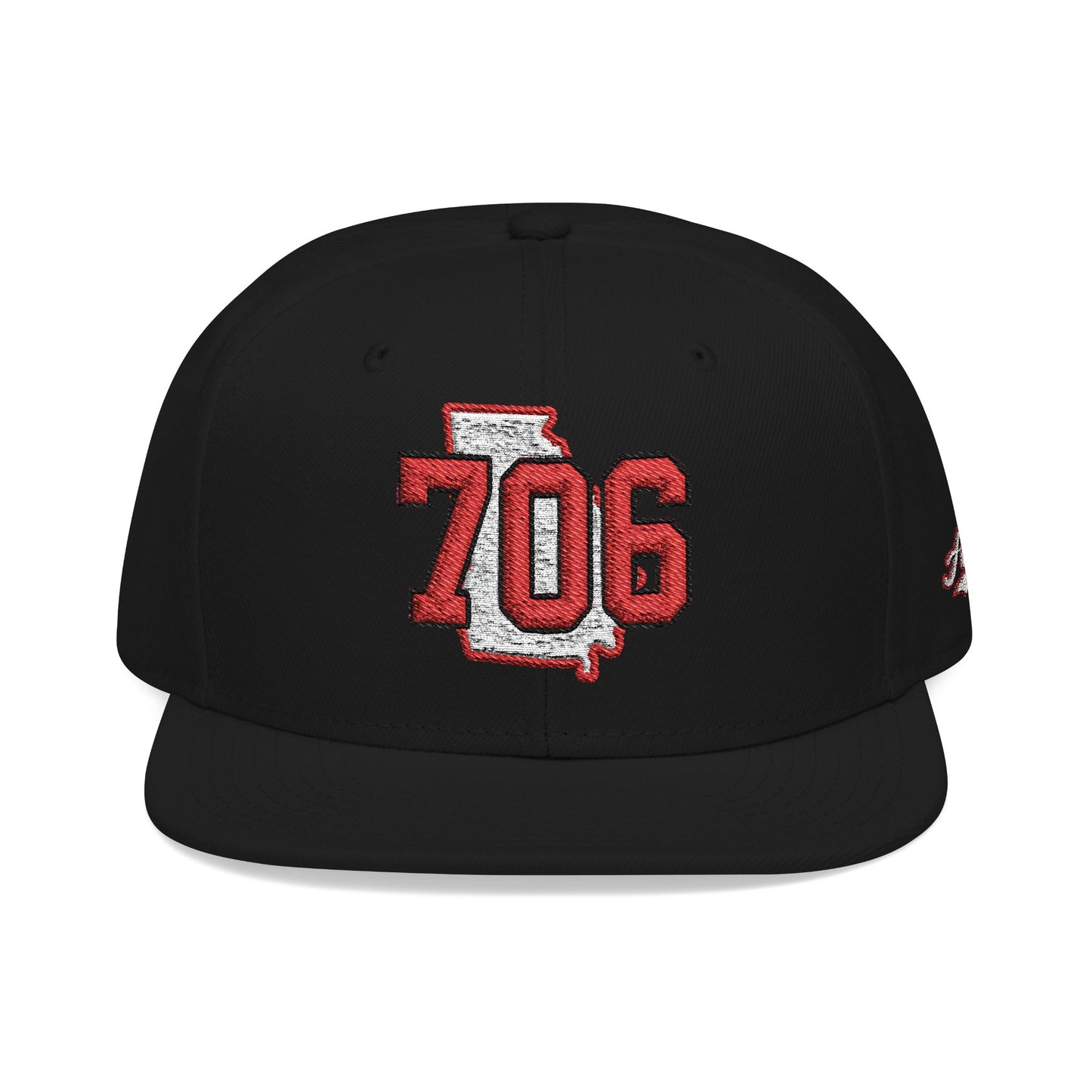 Georgia Snapback Hat — White Embroidered State Outline Cap