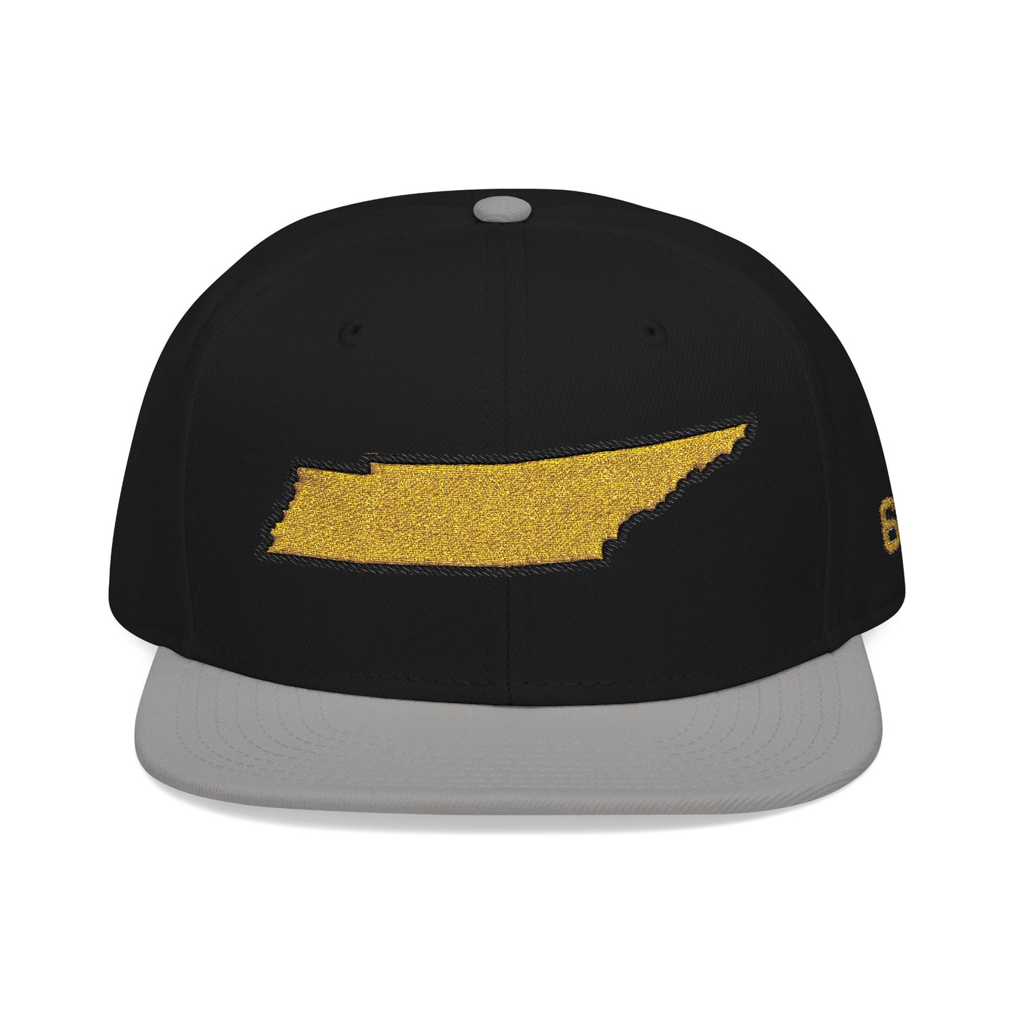 Tennessee Snapback Hat — Gold Embroidered State Outline Cap