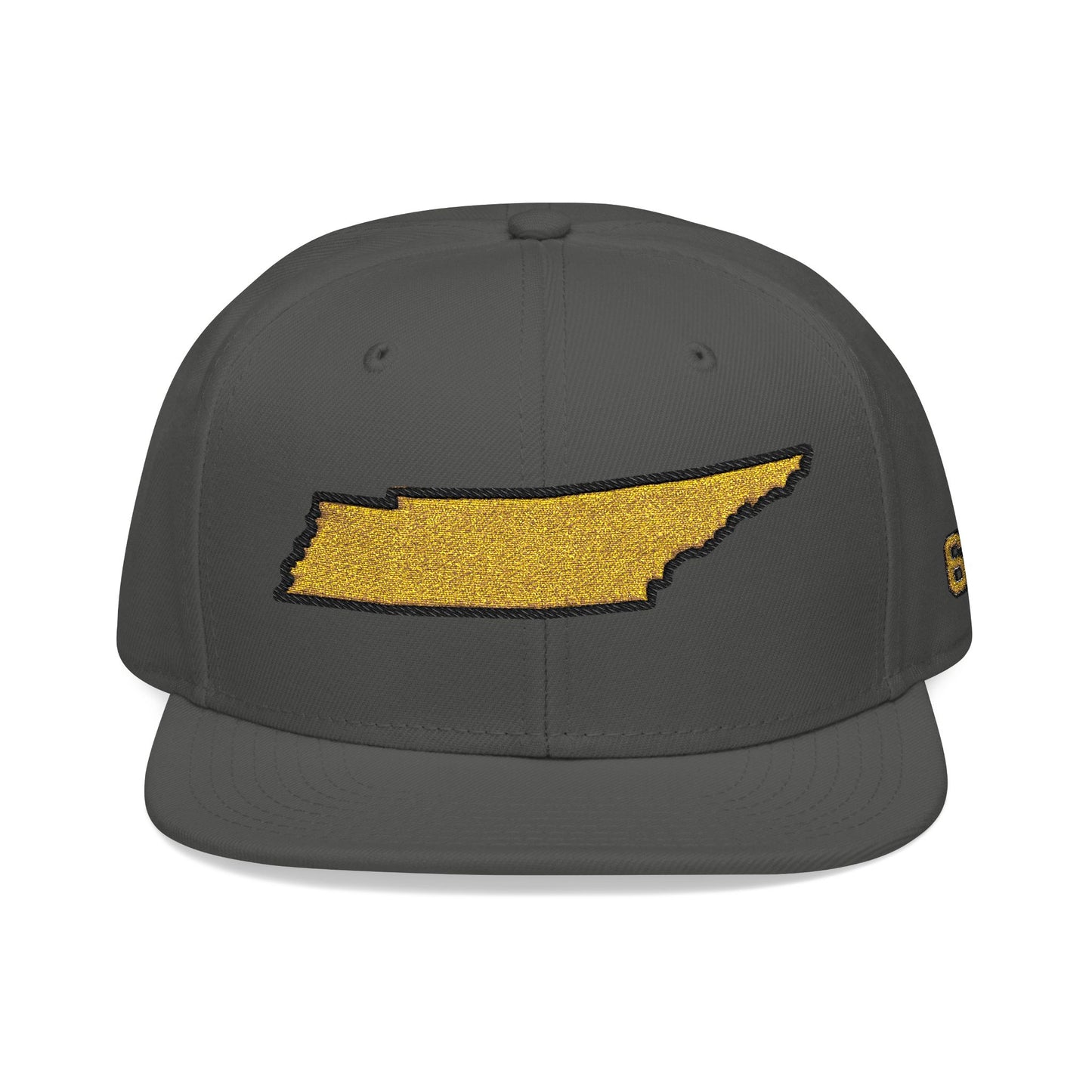 Tennessee Snapback Hat — Gold Embroidered State Outline Cap