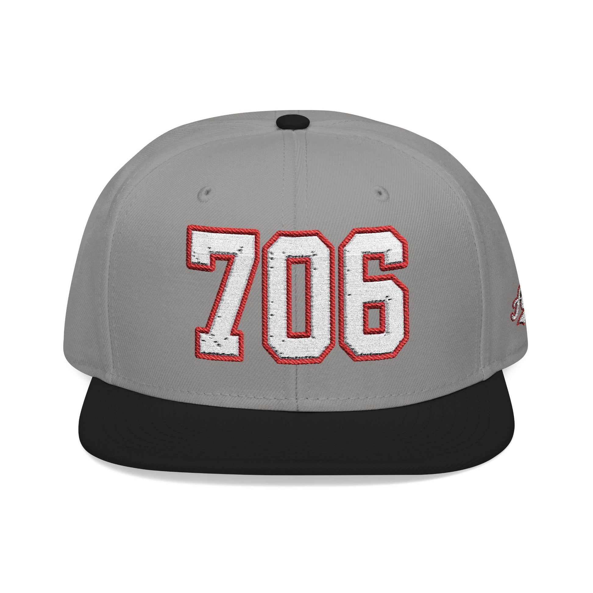 706 white embroidered snapback hat vintage varsity style – 318 Supply Co.