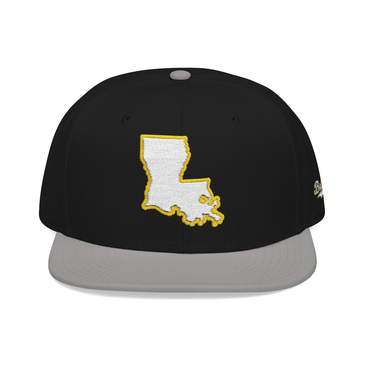 Louisiana state outline white embroidered snapback hat – 318 Supply Co.
