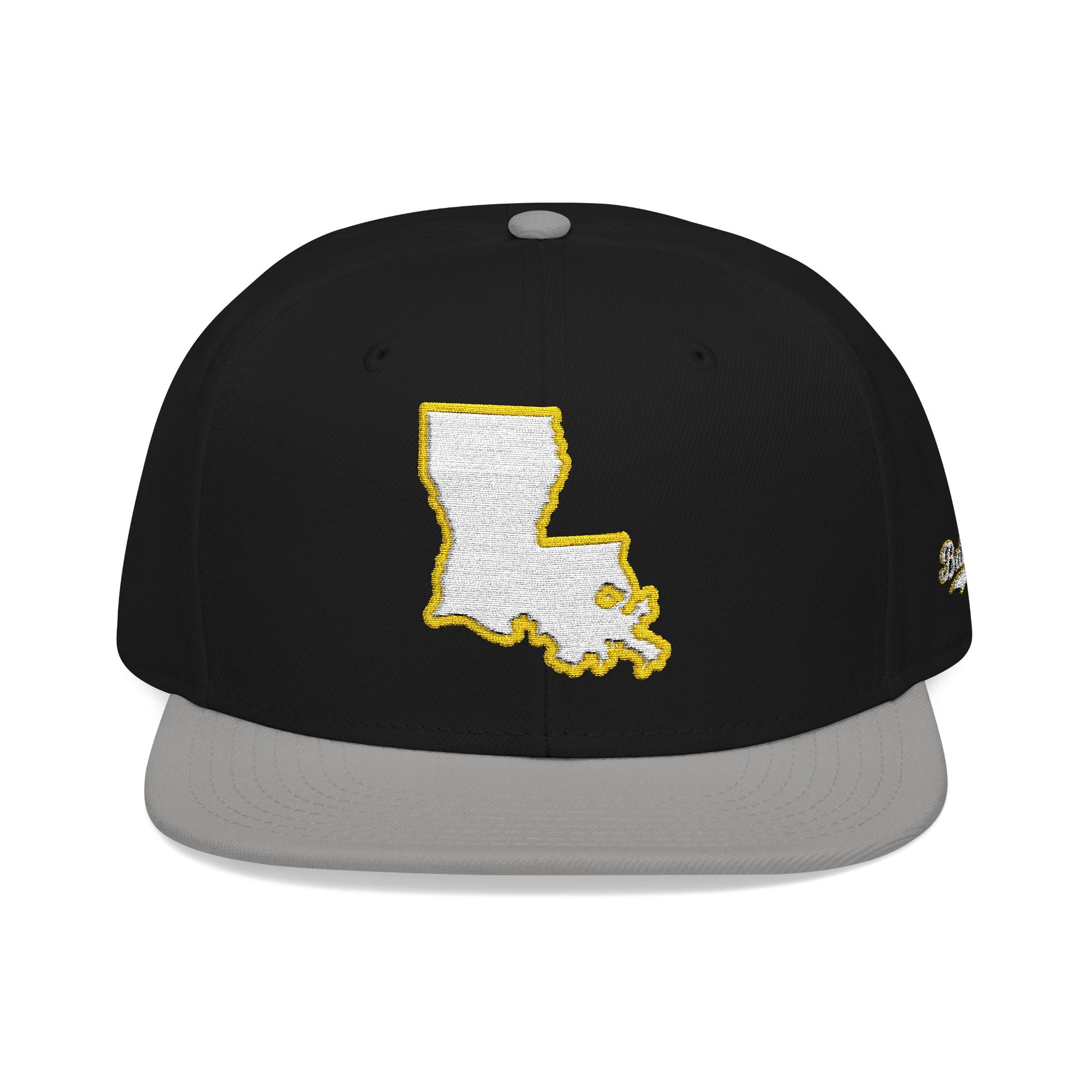 Louisiana state outline white embroidered snapback hat – 318 Supply Co.