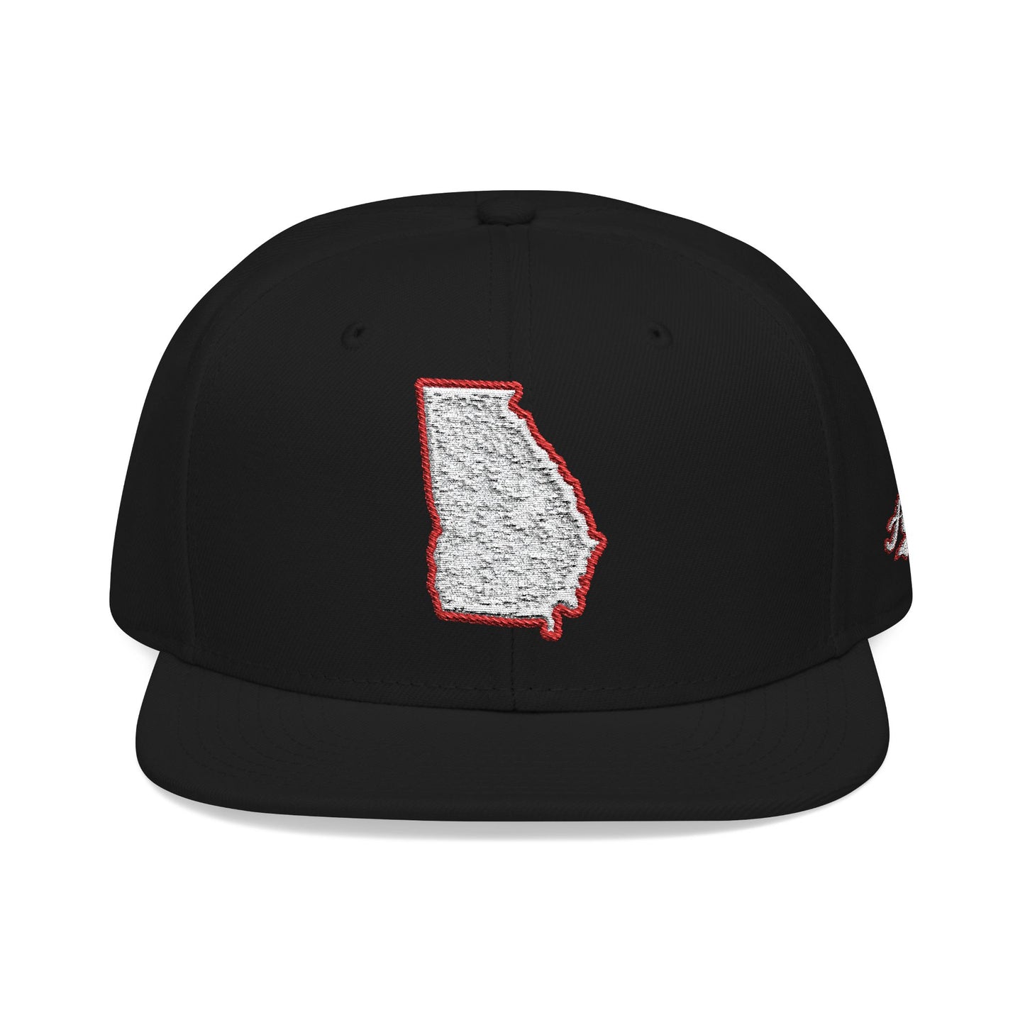 Georgia state outline white embroidered snapback hat – 318 Supply Co.
