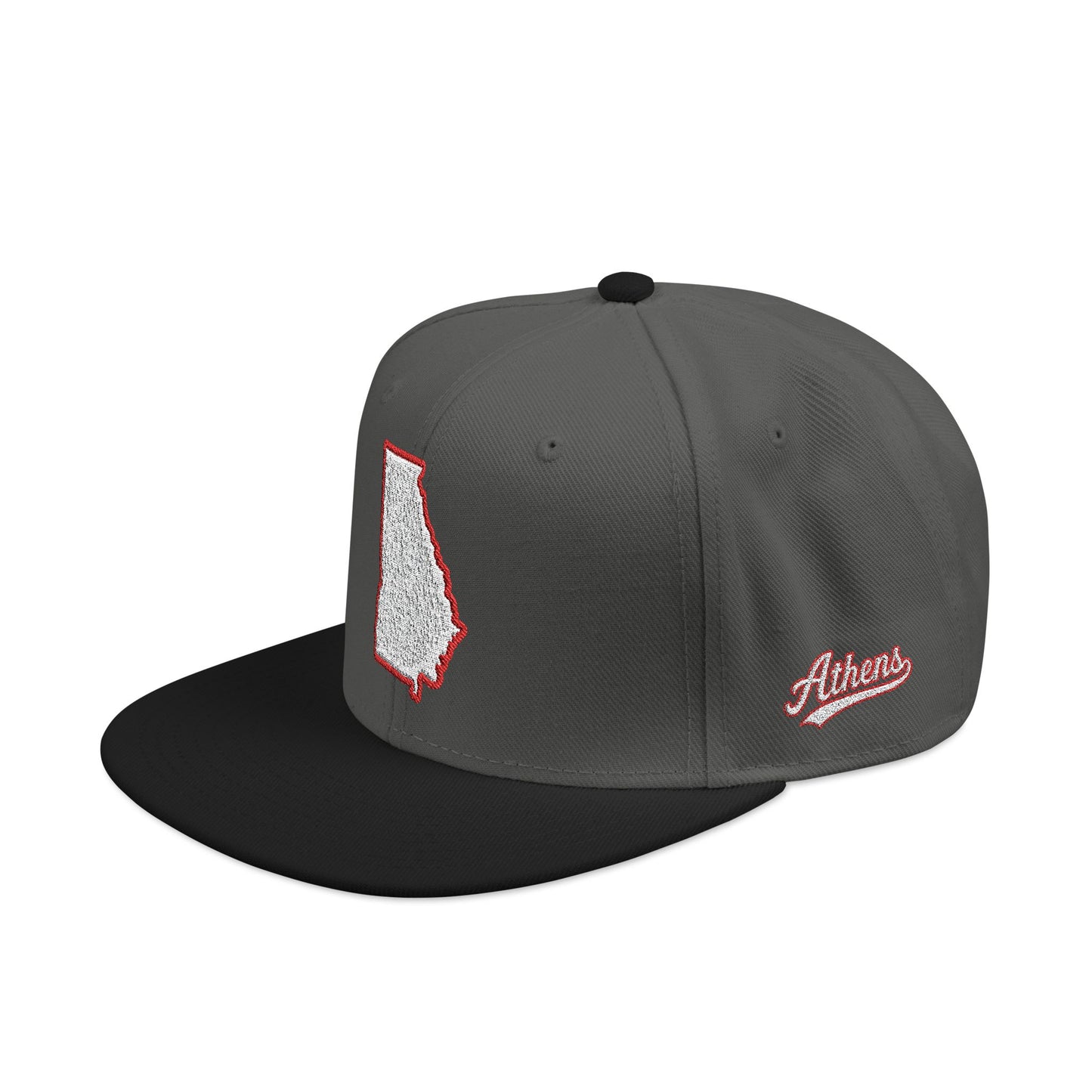 Georgia state outline white embroidered snapback hat – 318 Supply Co.