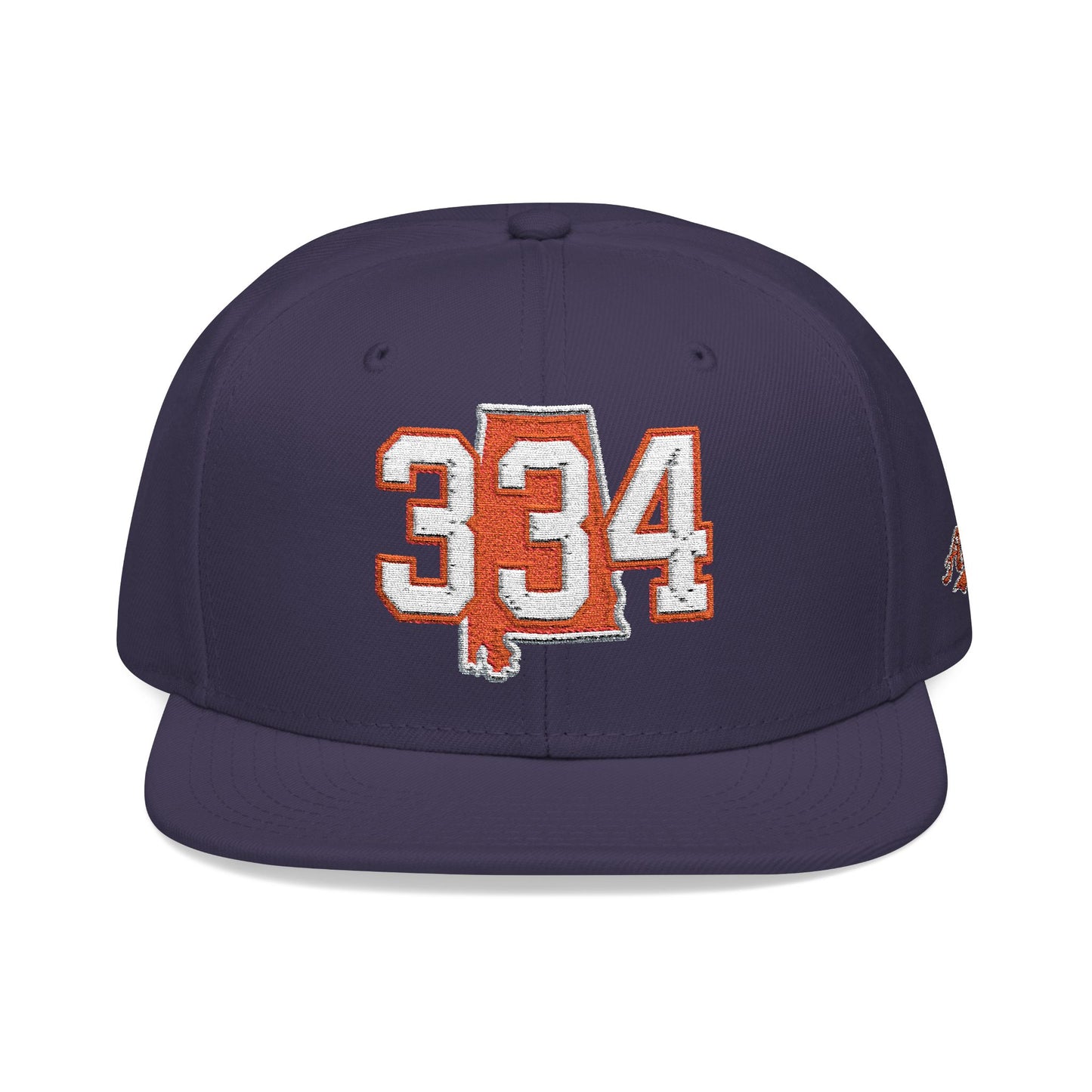 Alabama Snapback Hat — Orange Embroidered State Outline Cap