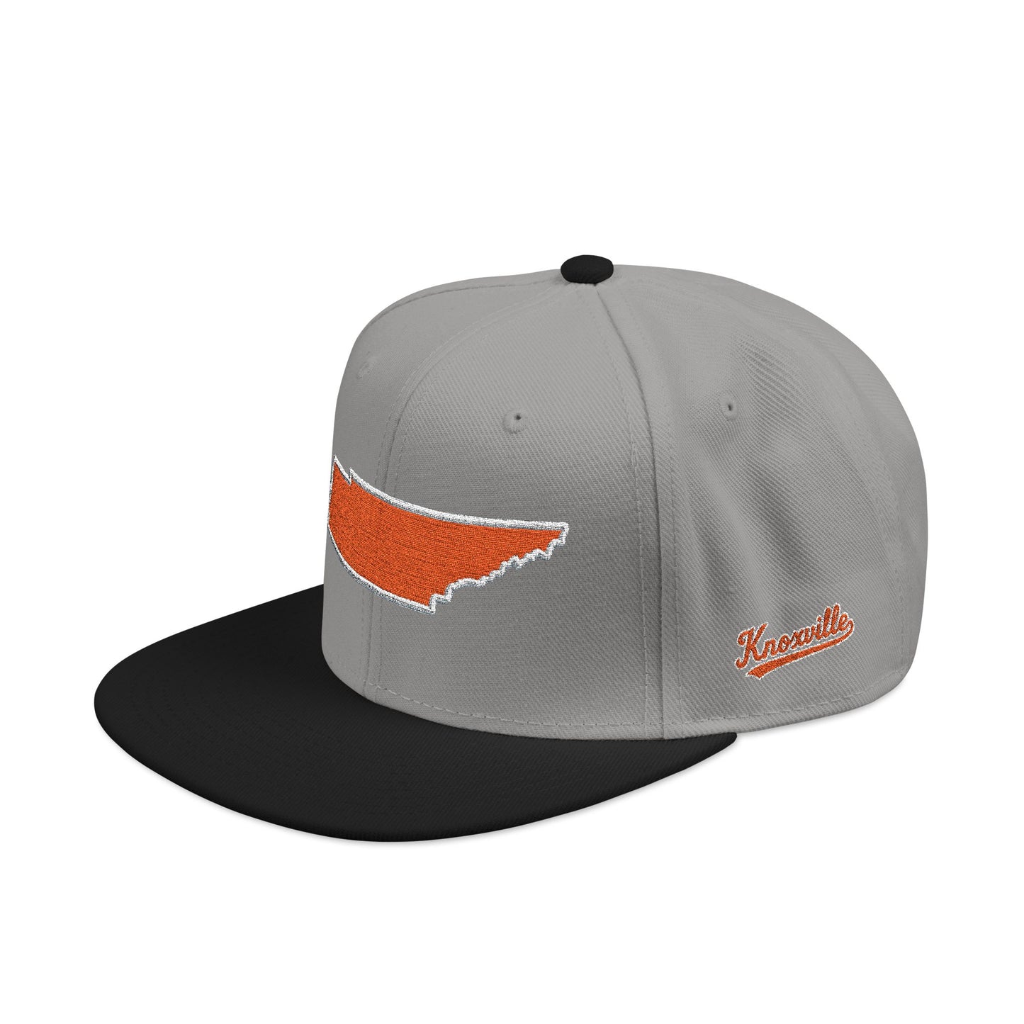 Gray and black cap with orange Tennessee State on a white background