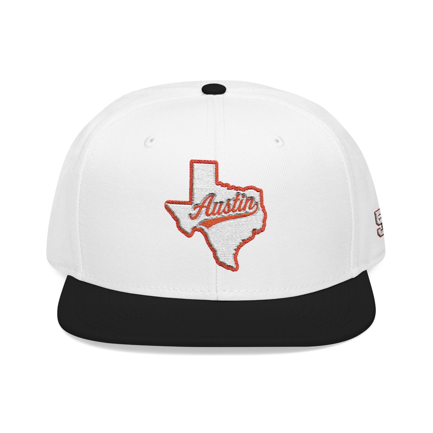 Texas Outline Snapback Hat with 512 Embroidery — Austin Pride Baseball Cap