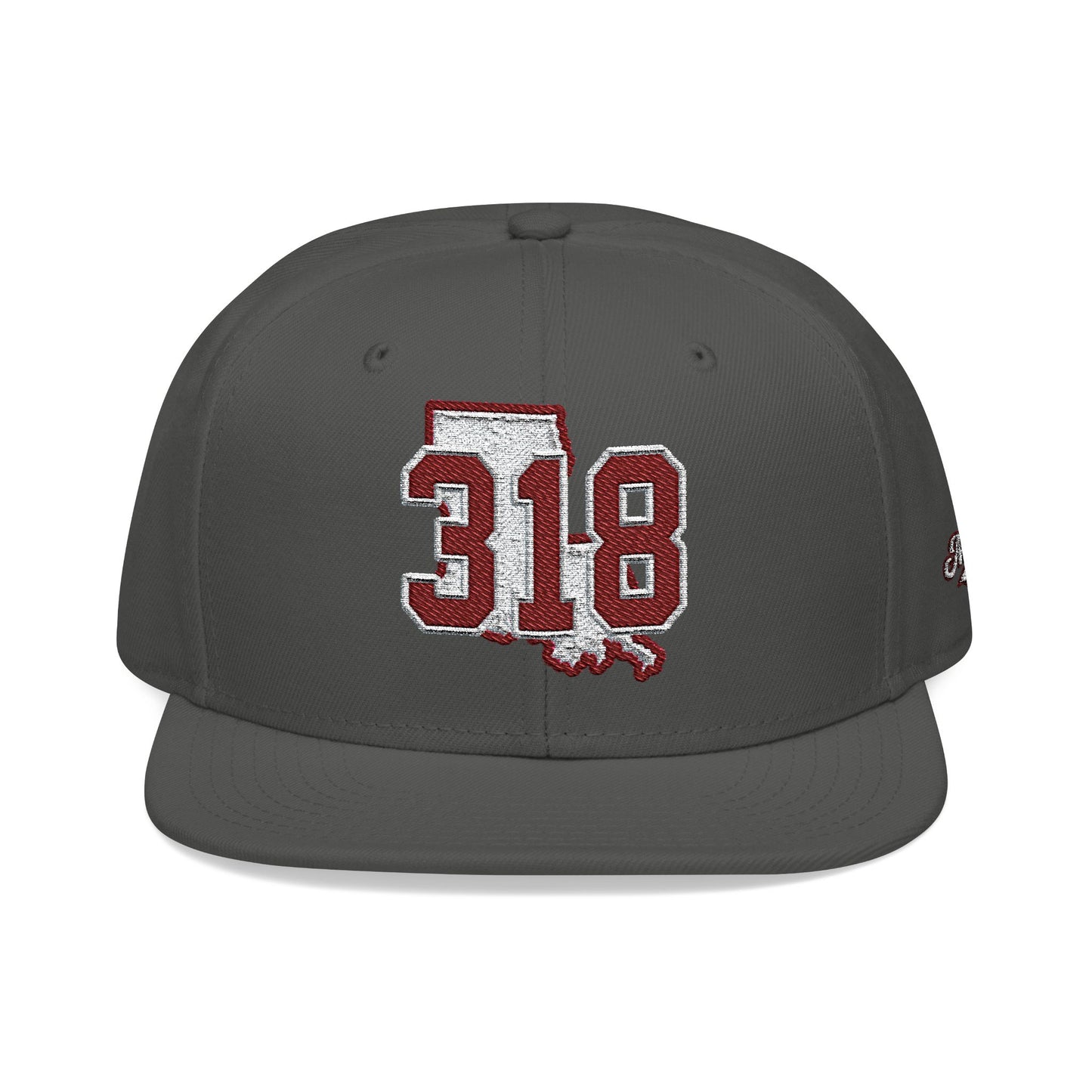 Louisiana Snapback Hat — White Embroidered State Outline Cap