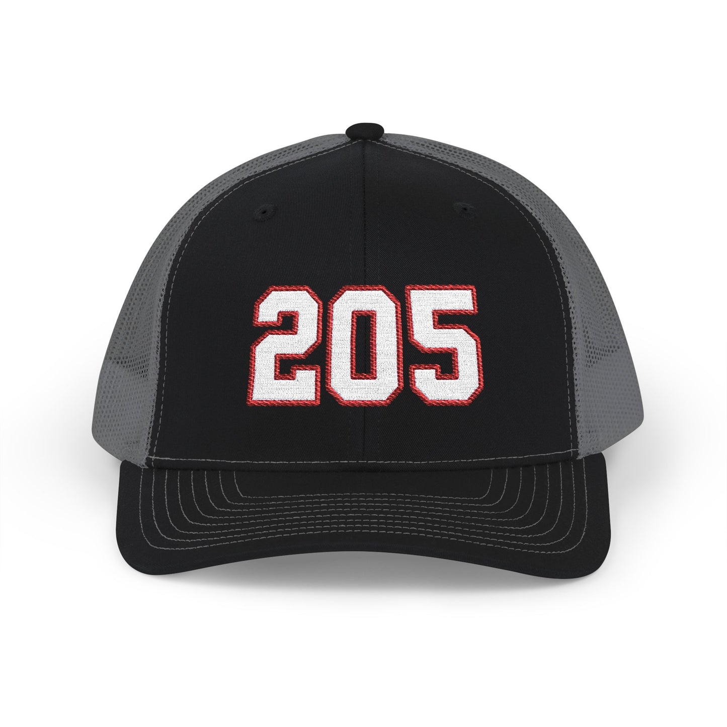 205 white embroidered mesh trucker snapback hat – 318 Supply Co.