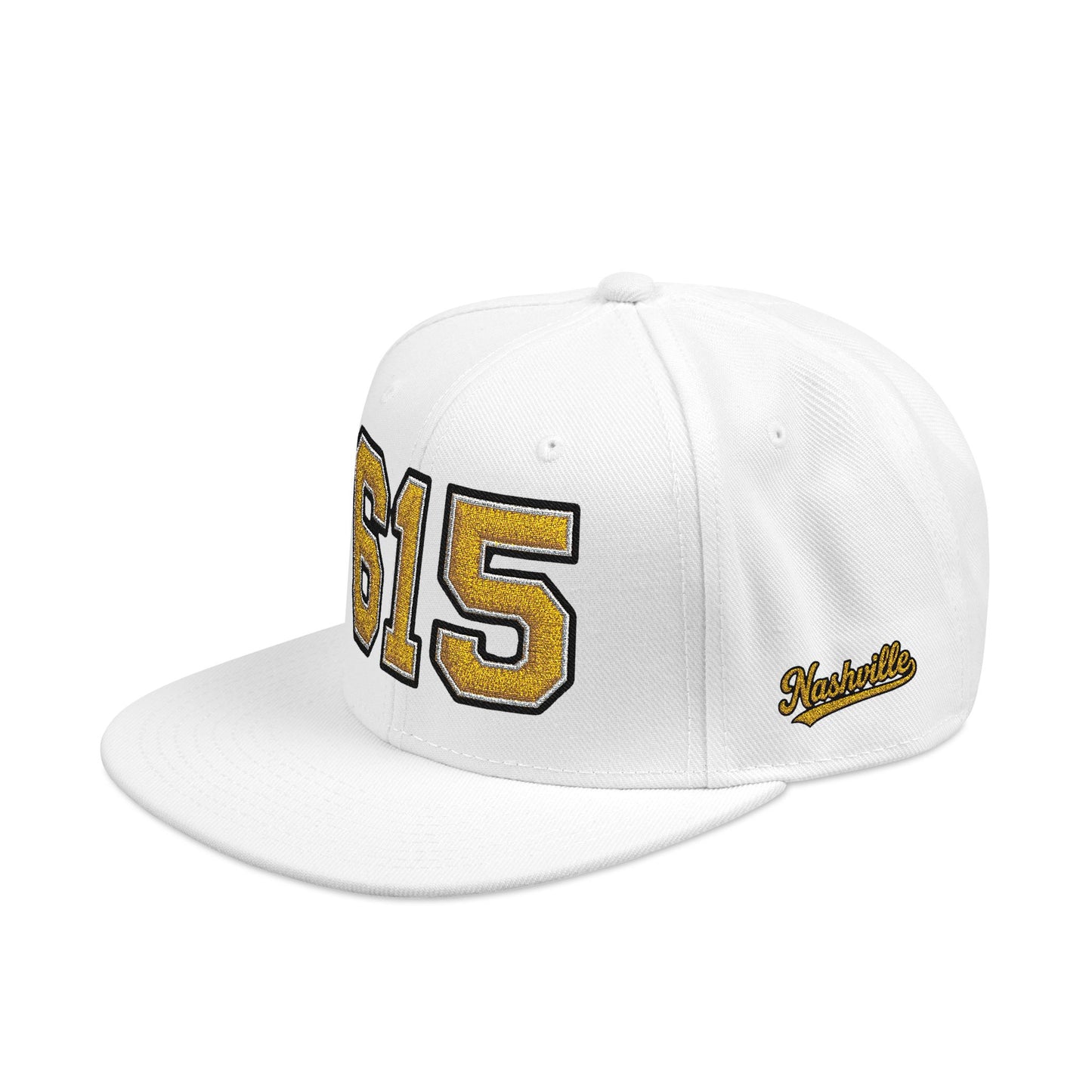 615 Snapback Hat — Gold Embroidered Area Code Cap