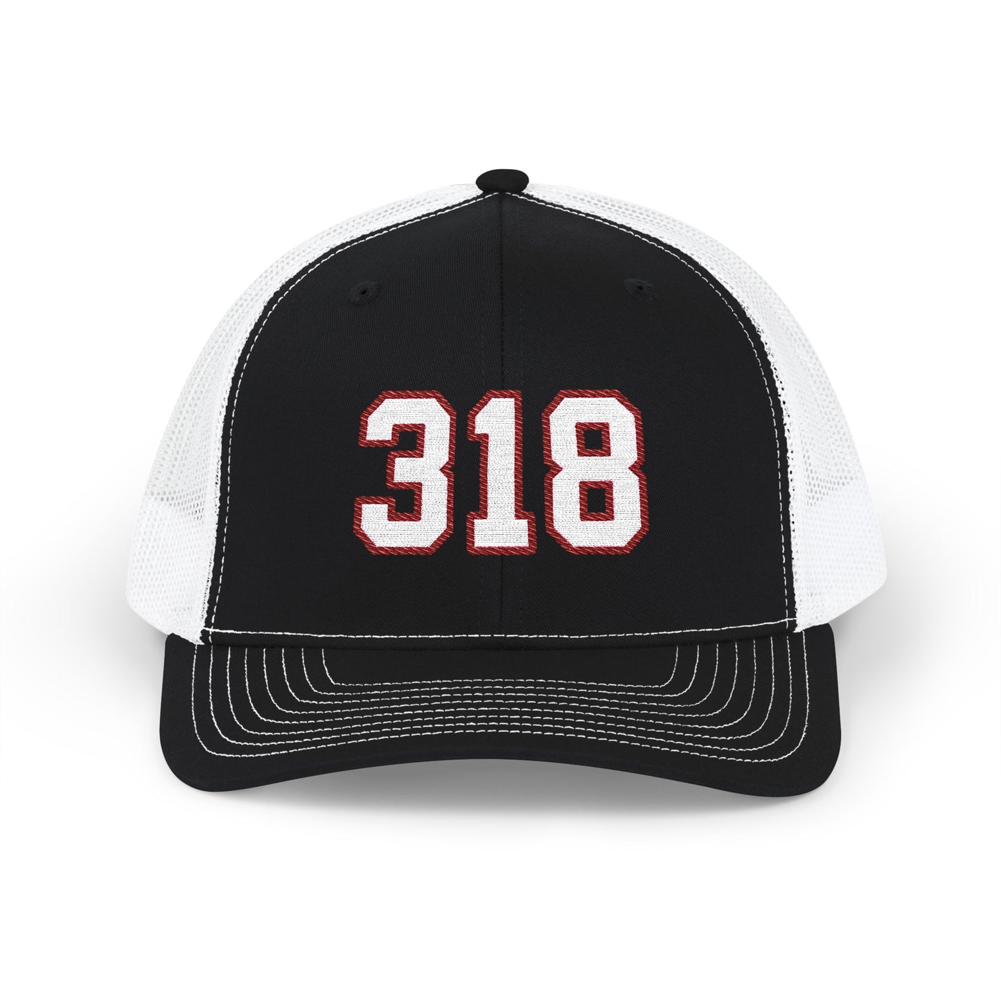 318 white embroidered mesh trucker snapback hat – 318 Supply Co.