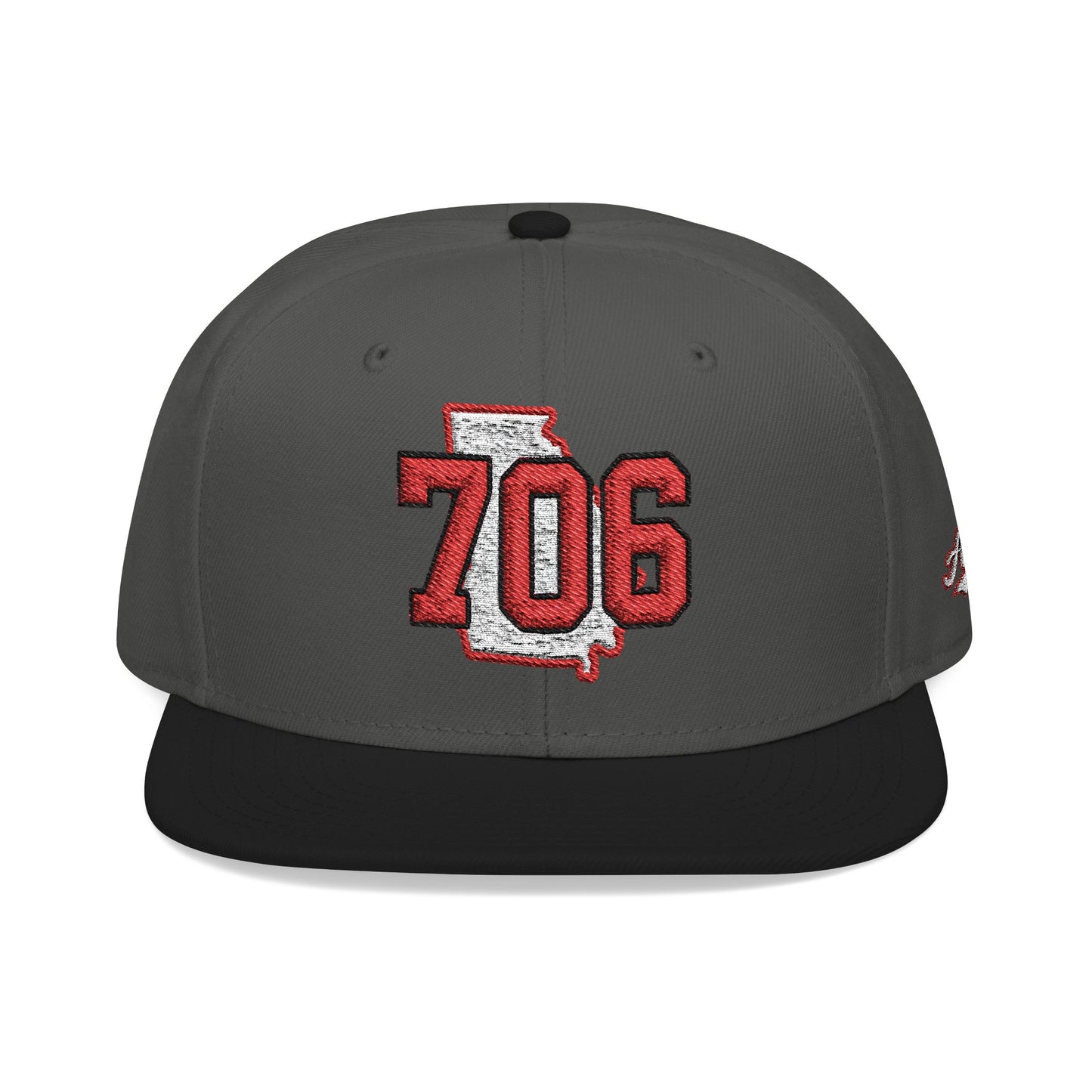 Georgia Snapback Hat — White Embroidered State Outline Cap