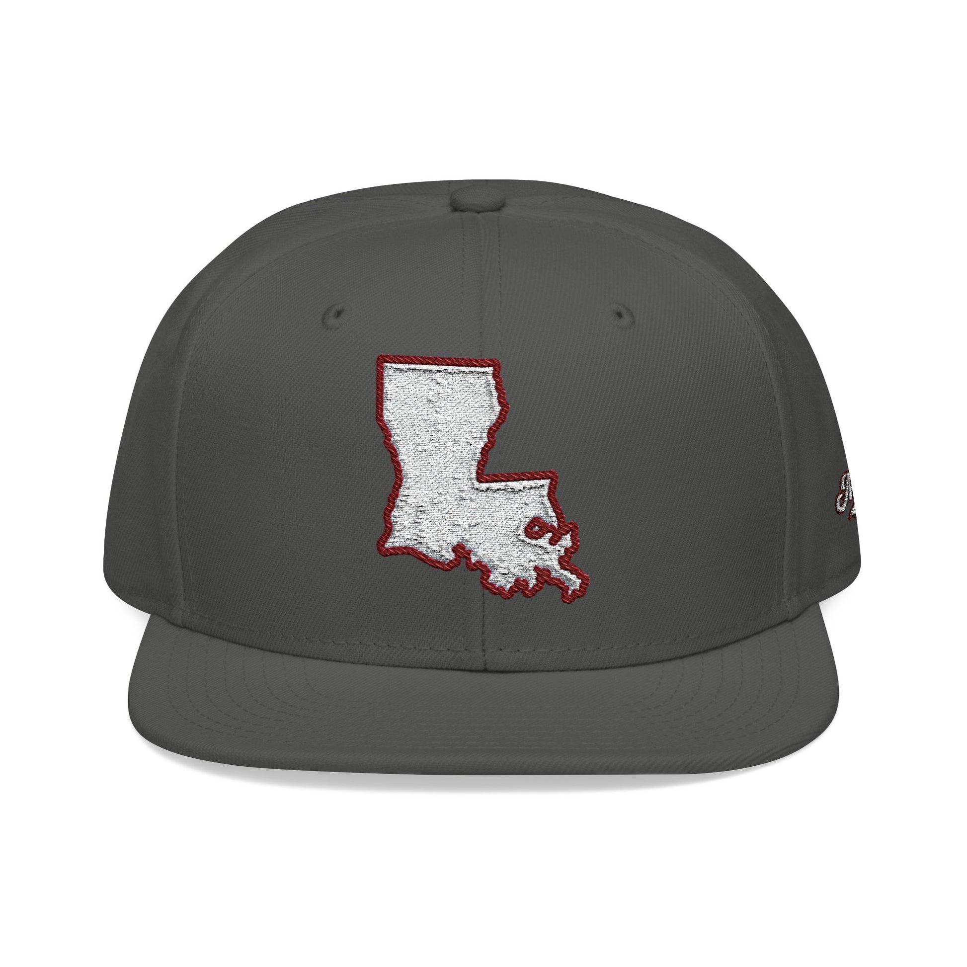 Louisiana state outline white embroidered snapback hat – 318 Supply Co.