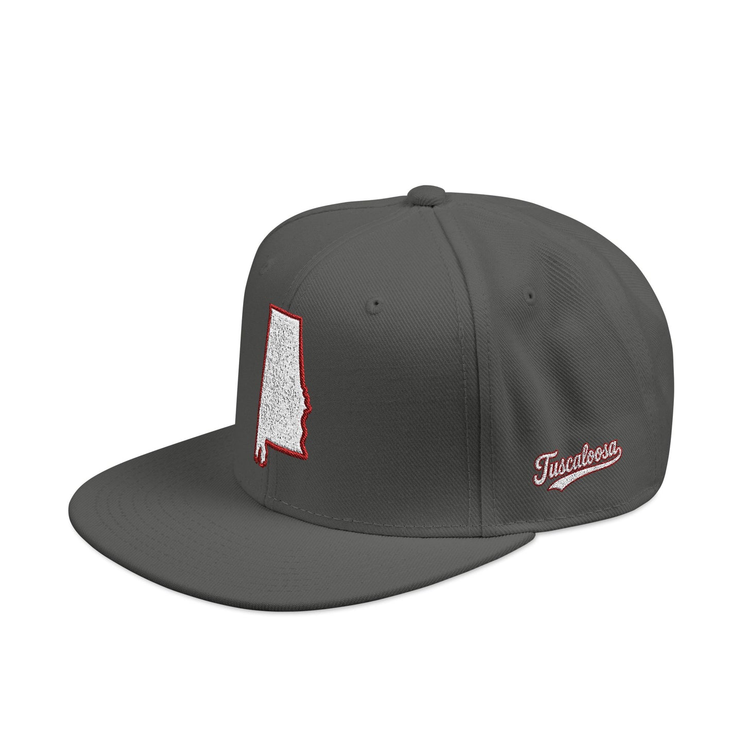 Alabama state outline white embroidered snapback hat – 318 Supply Co.