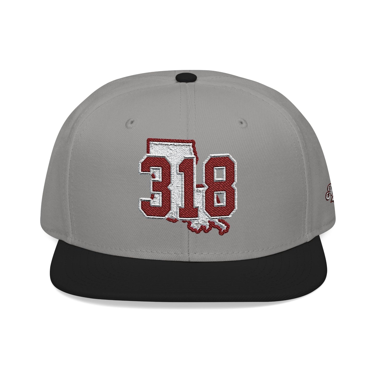 Louisiana Snapback Hat — White Embroidered State Outline Cap