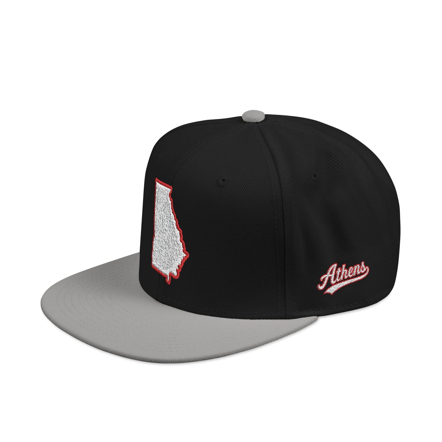Georgia state outline white embroidered snapback hat – 318 Supply Co.