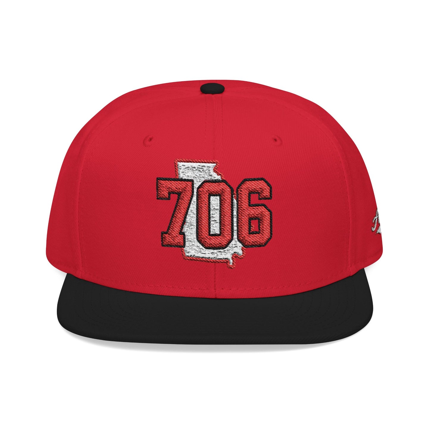Georgia Snapback Hat — White Embroidered State Outline Cap