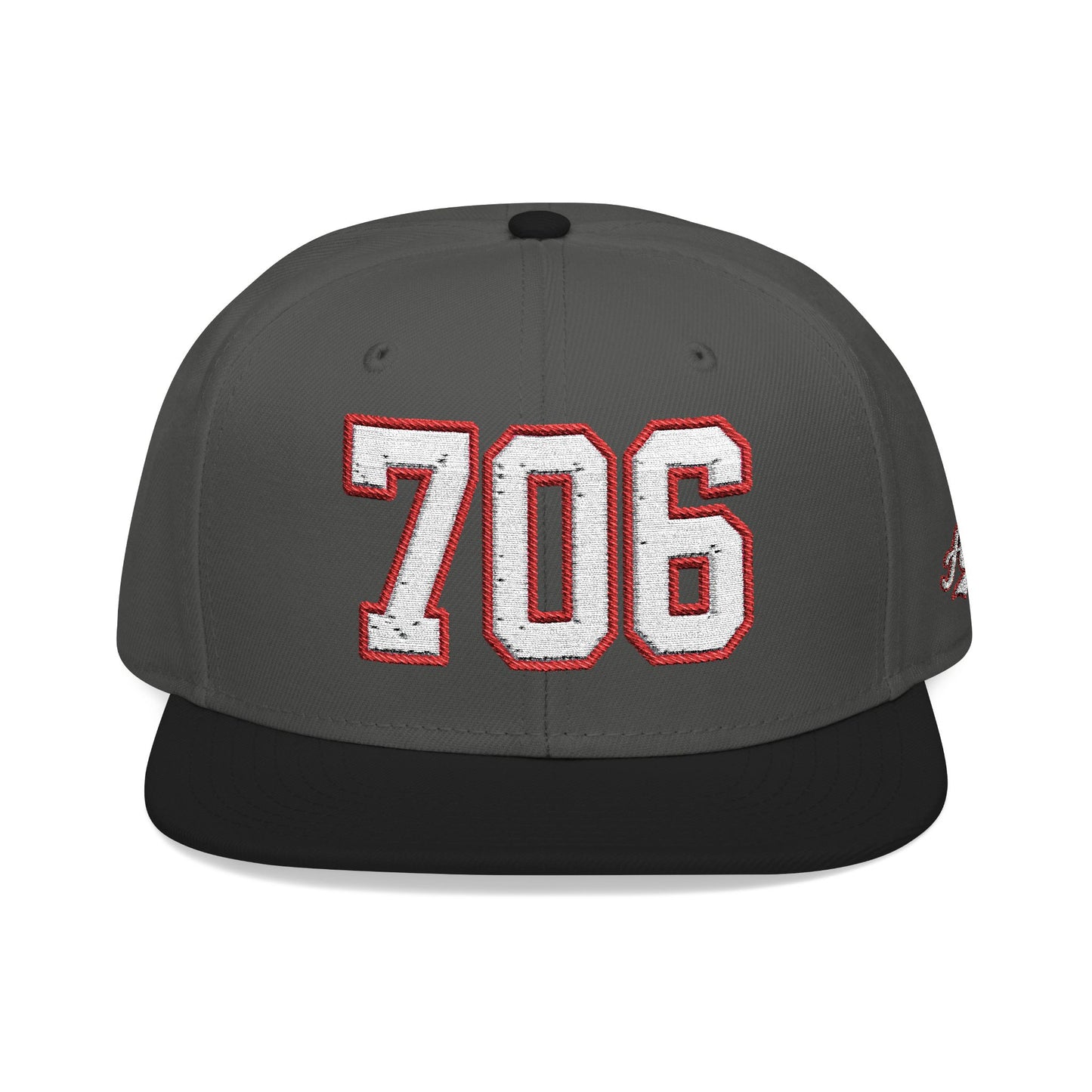 706 white embroidered snapback hat vintage varsity style – 318 Supply Co.
