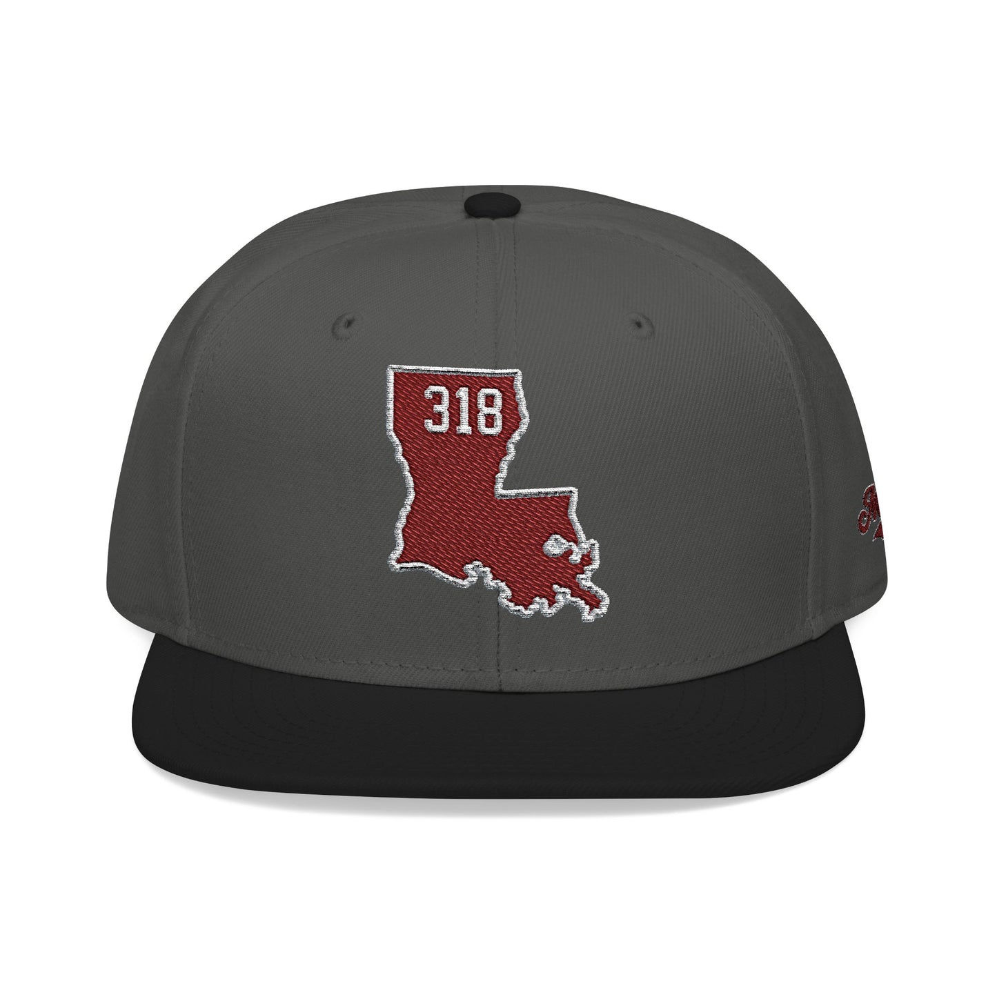 Louisiana Snapback Hat — Maroon Embroidered State Outline Cap