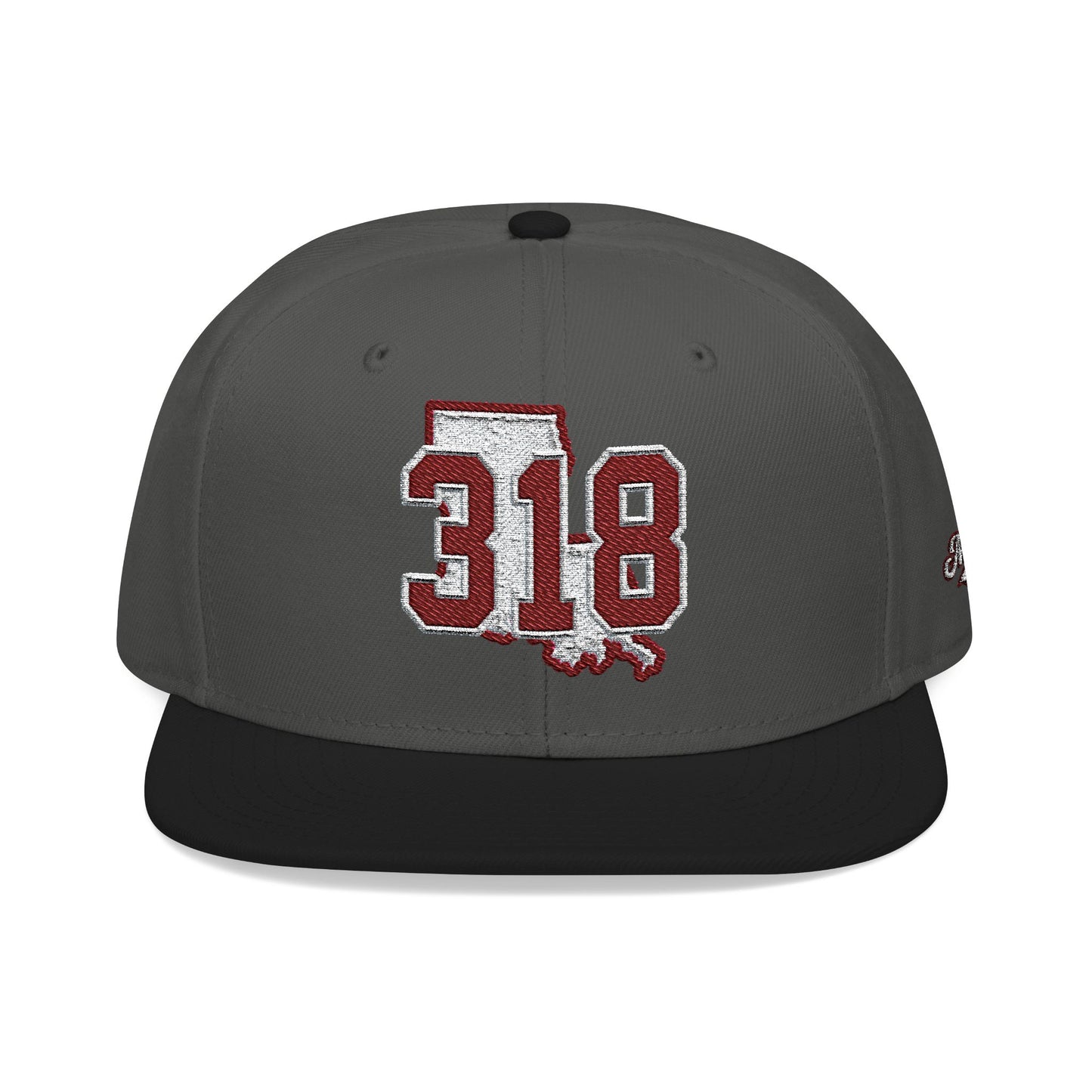 Louisiana Snapback Hat — White Embroidered State Outline Cap