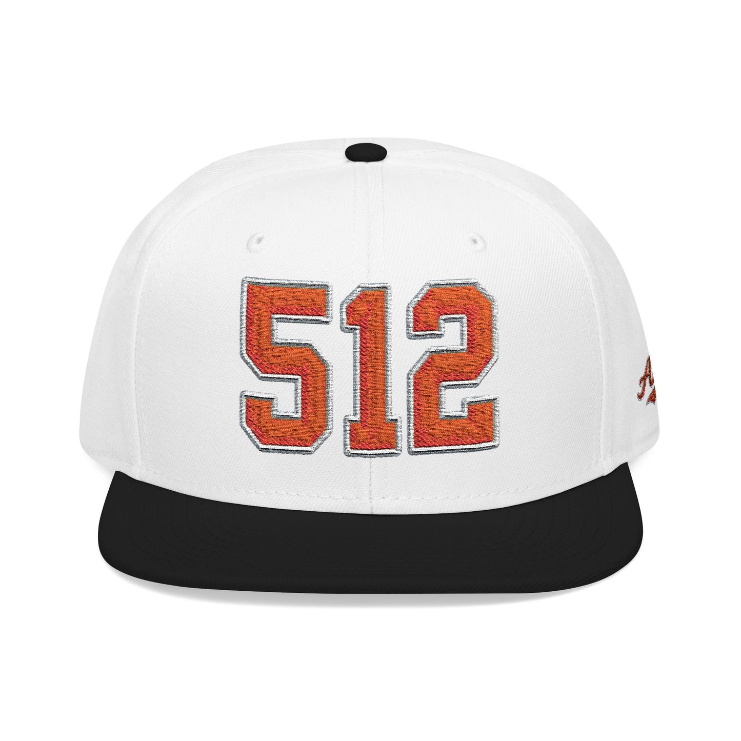 512 Orange Embroidered Snapback Hat — Vintage Varsity Number Cap