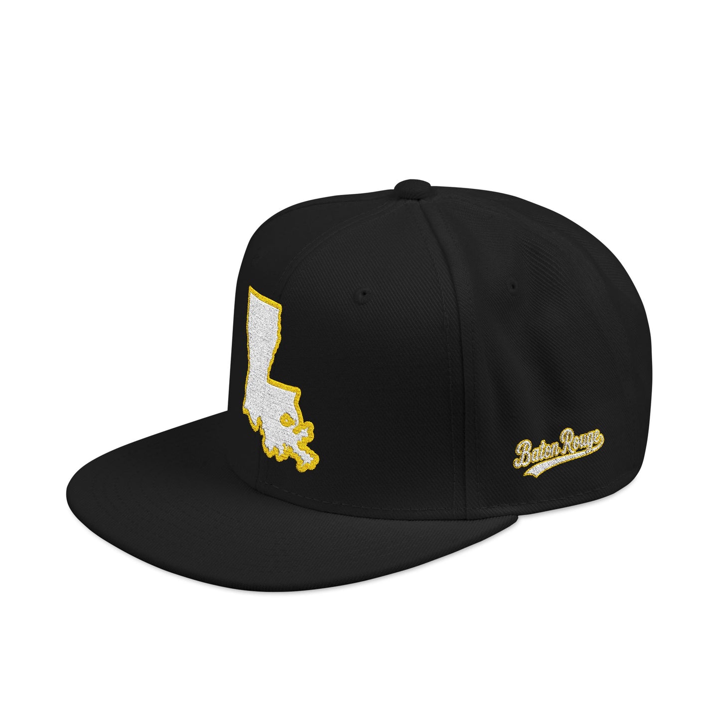 Louisiana state outline white embroidered snapback hat – 318 Supply Co.