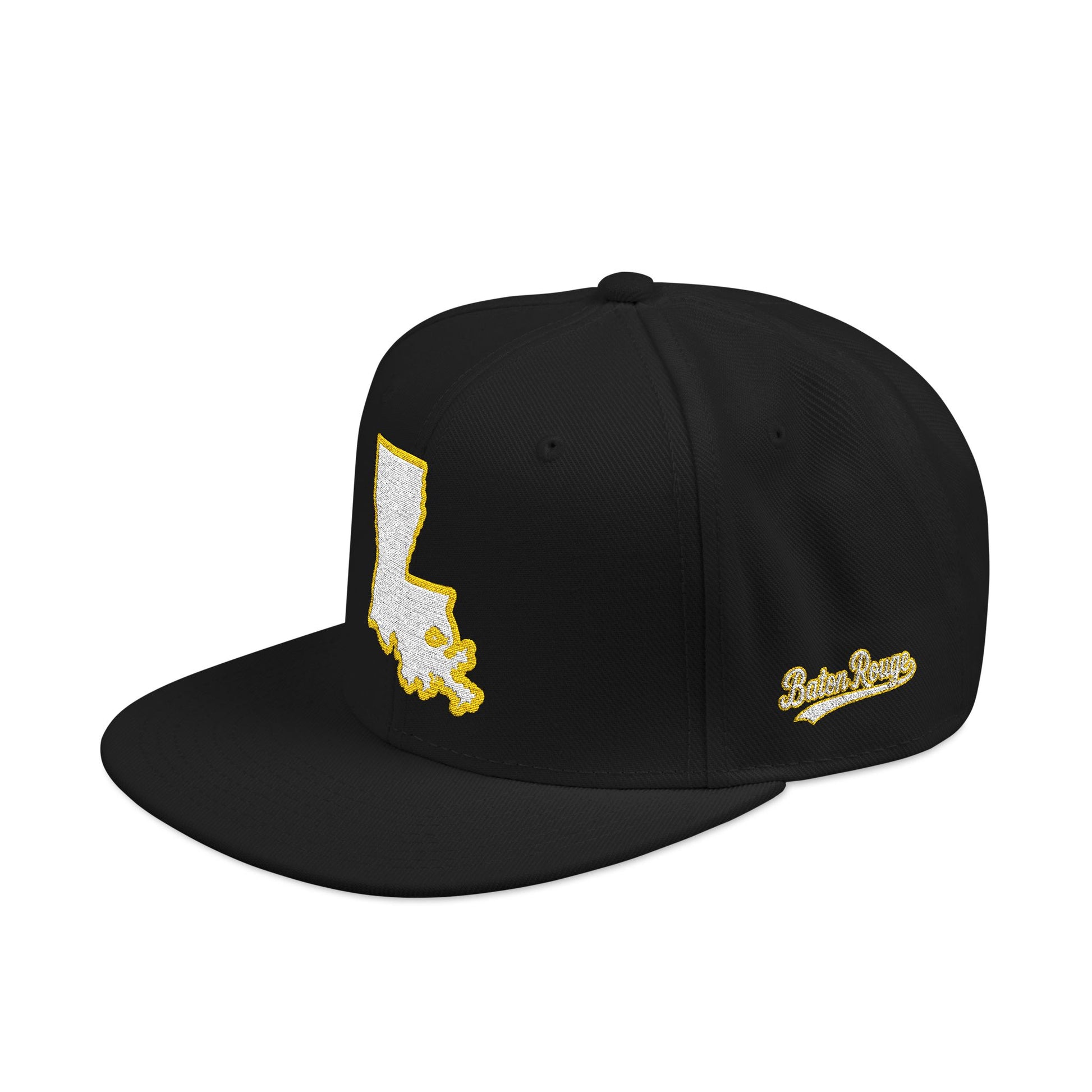 Louisiana state outline white embroidered snapback hat – 318 Supply Co.