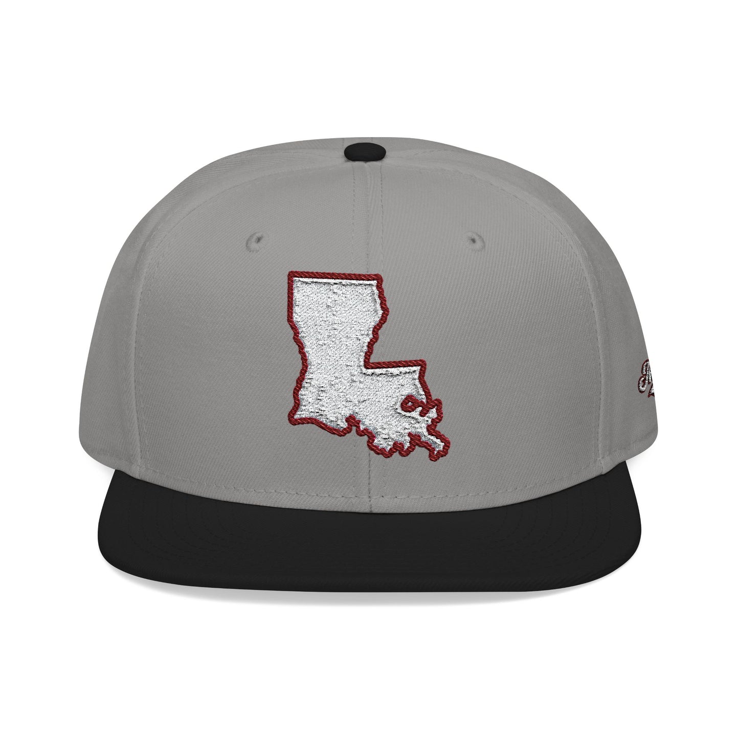 Louisiana state outline white embroidered snapback hat – 318 Supply Co.