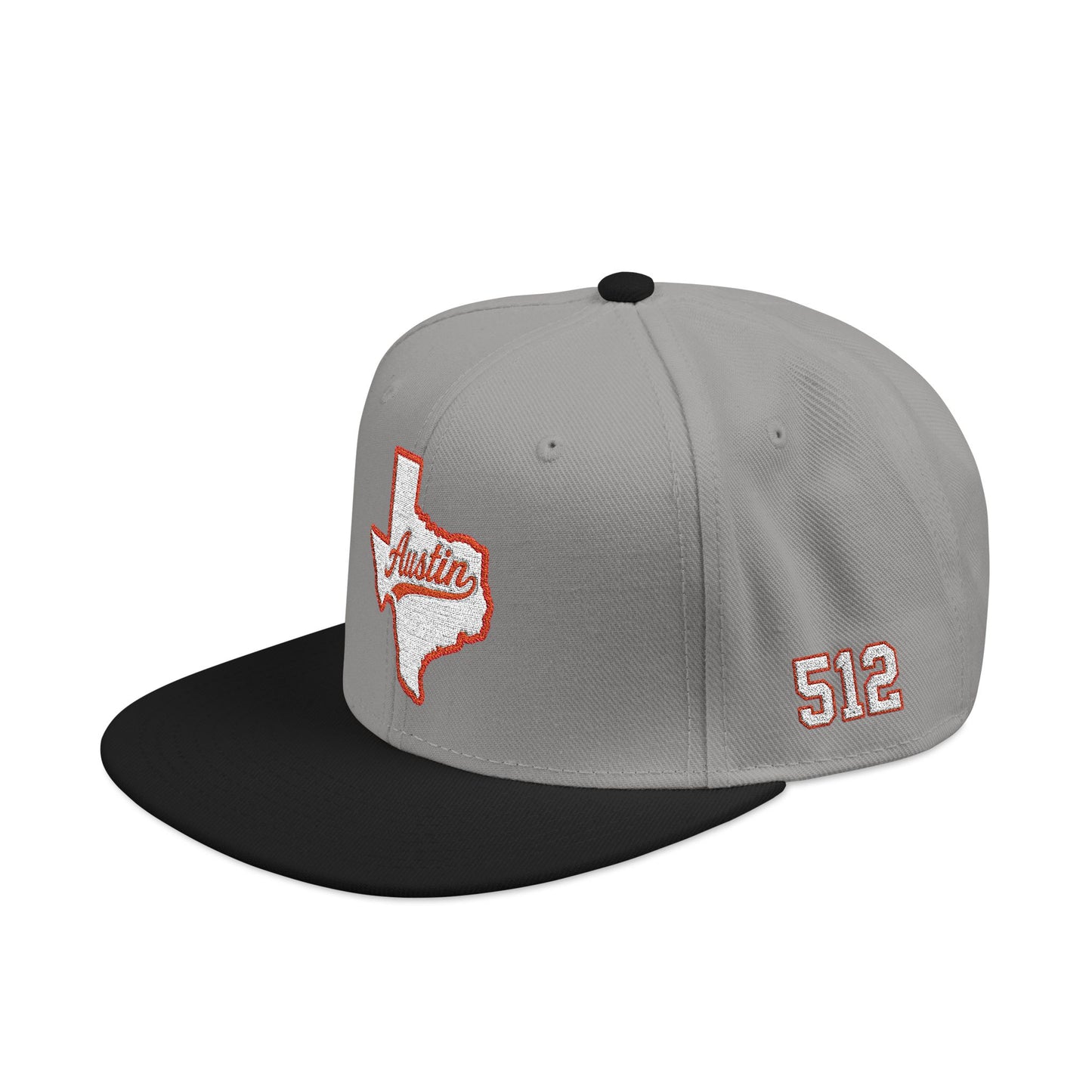 Texas Outline Snapback Hat with 512 Embroidery — Austin Pride Baseball Cap