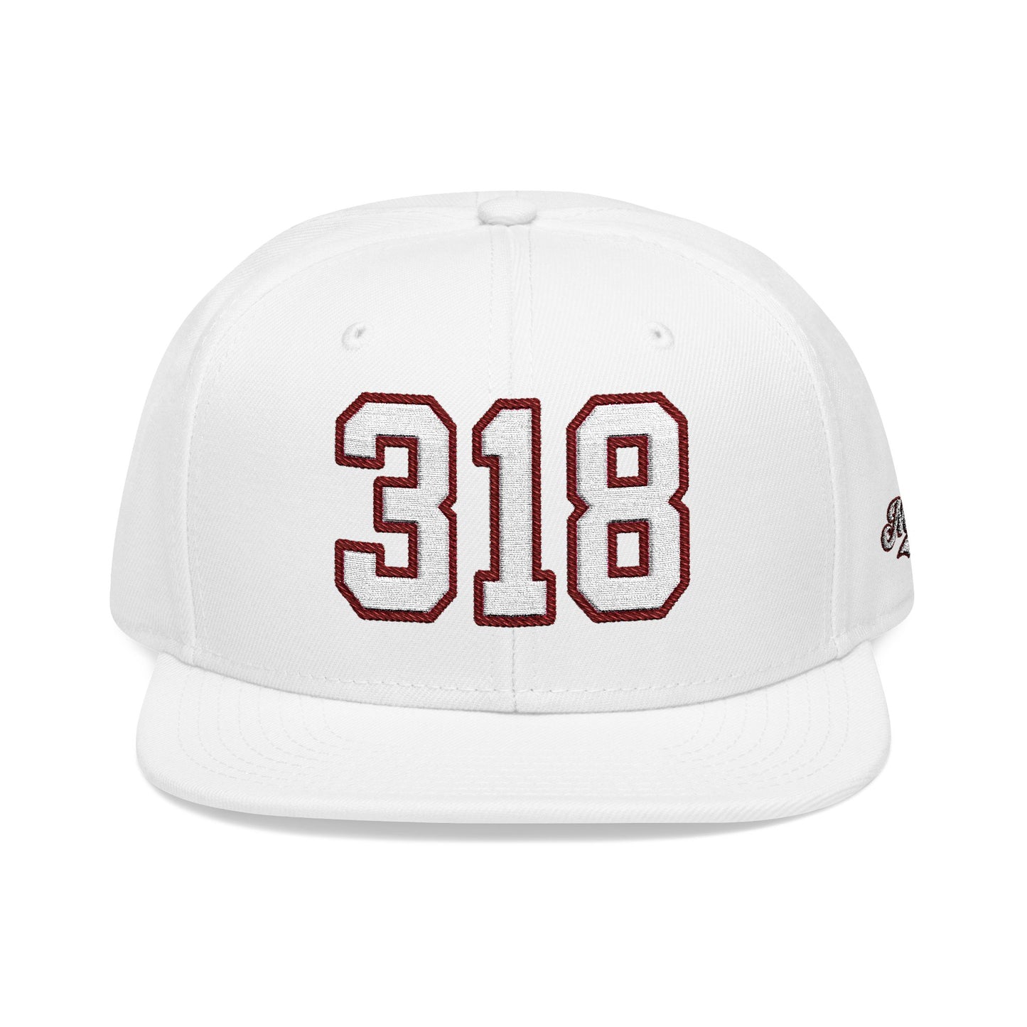 318 white embroidered snapback hat vintage varsity style – 318 Supply Co.