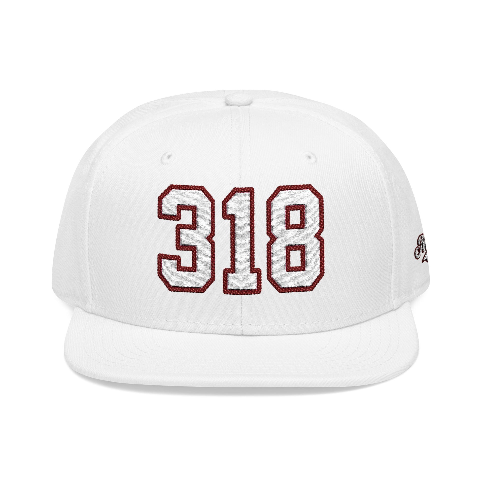 318 white embroidered snapback hat vintage varsity style – 318 Supply Co.