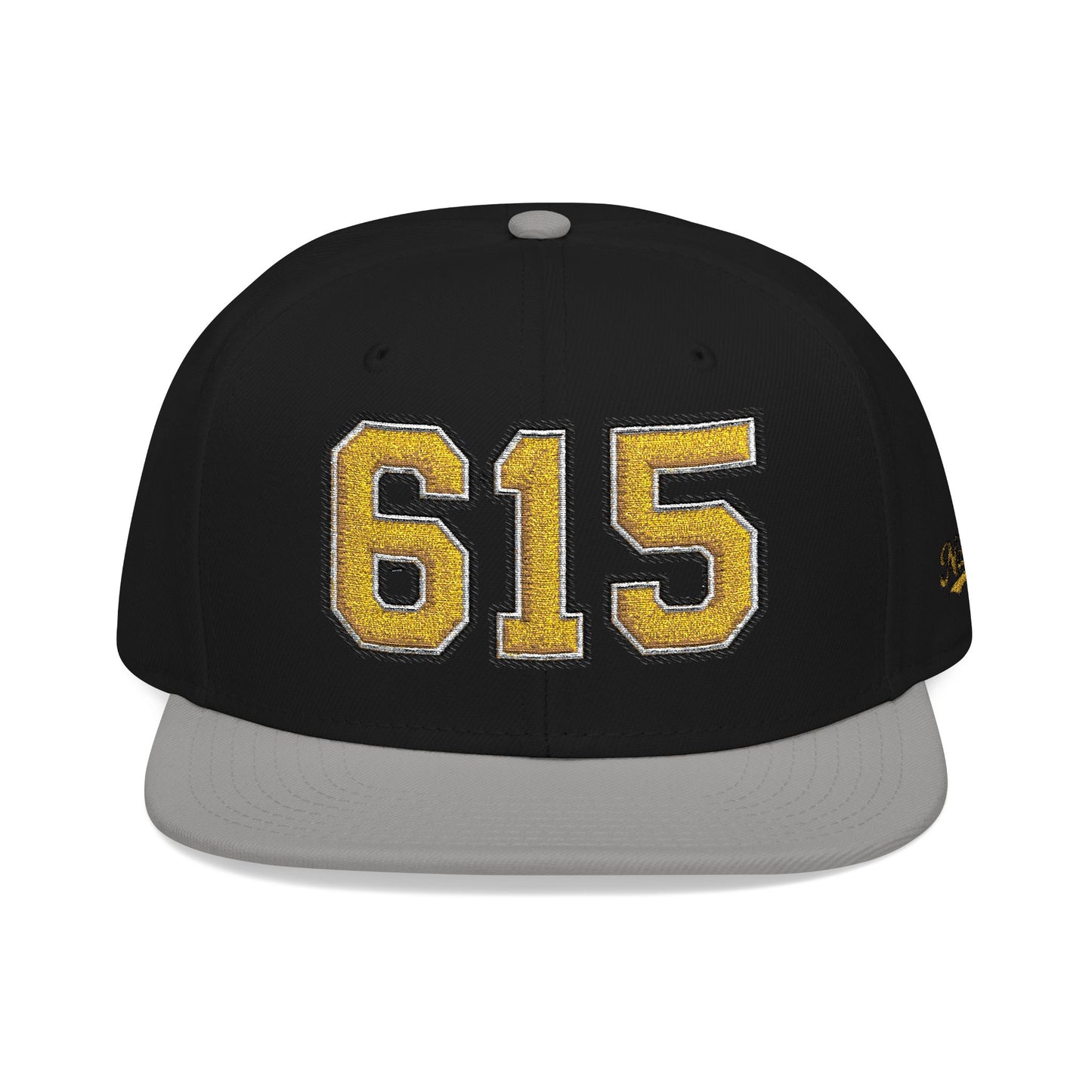 615 Snapback Hat — Gold Embroidered Area Code Cap
